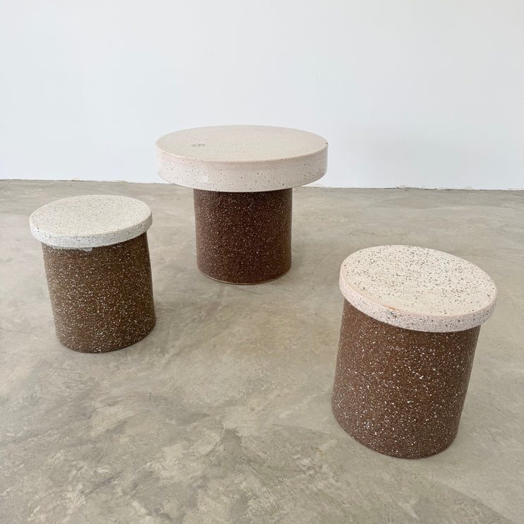 Ceramic Table and Stools