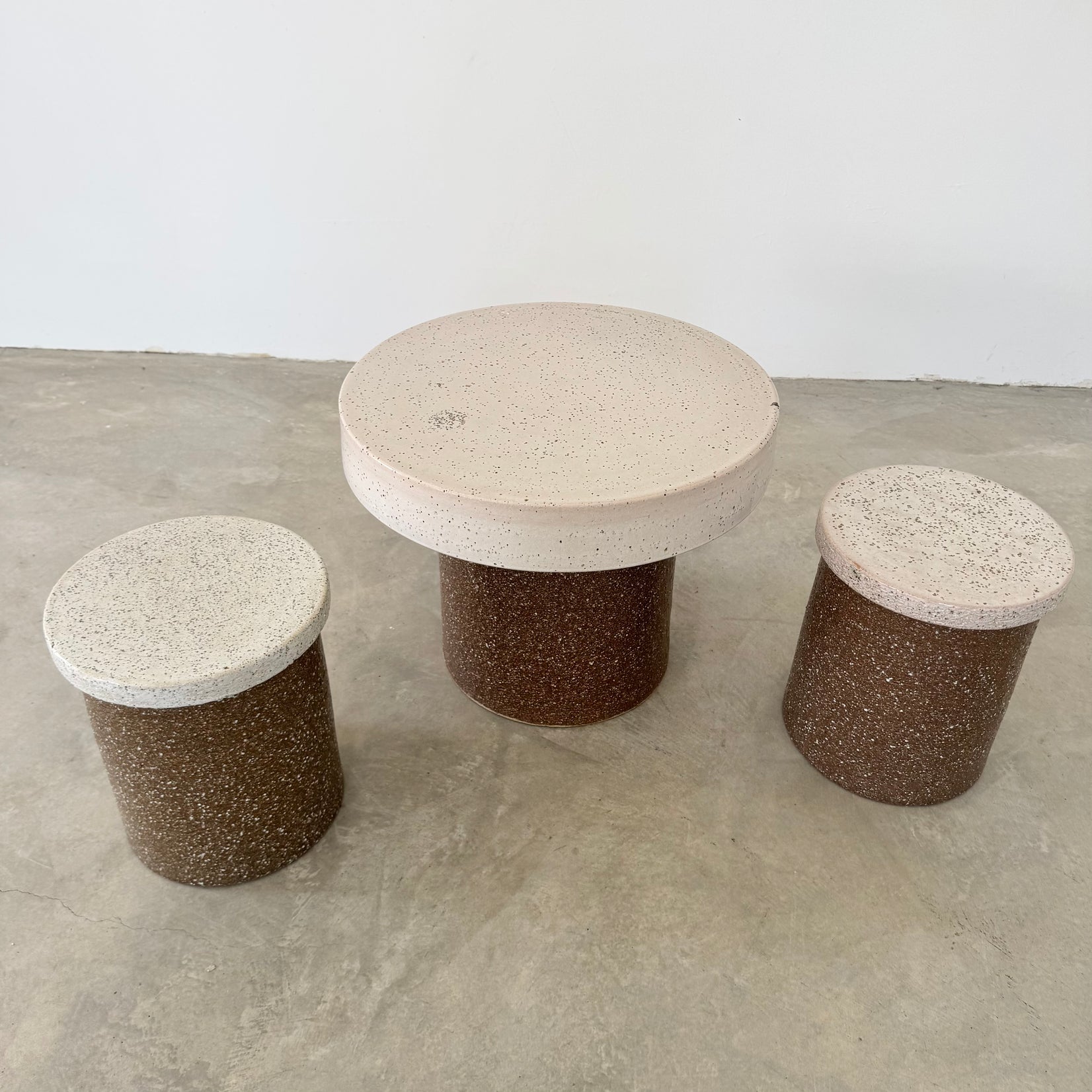 Ceramic Table and Stools
