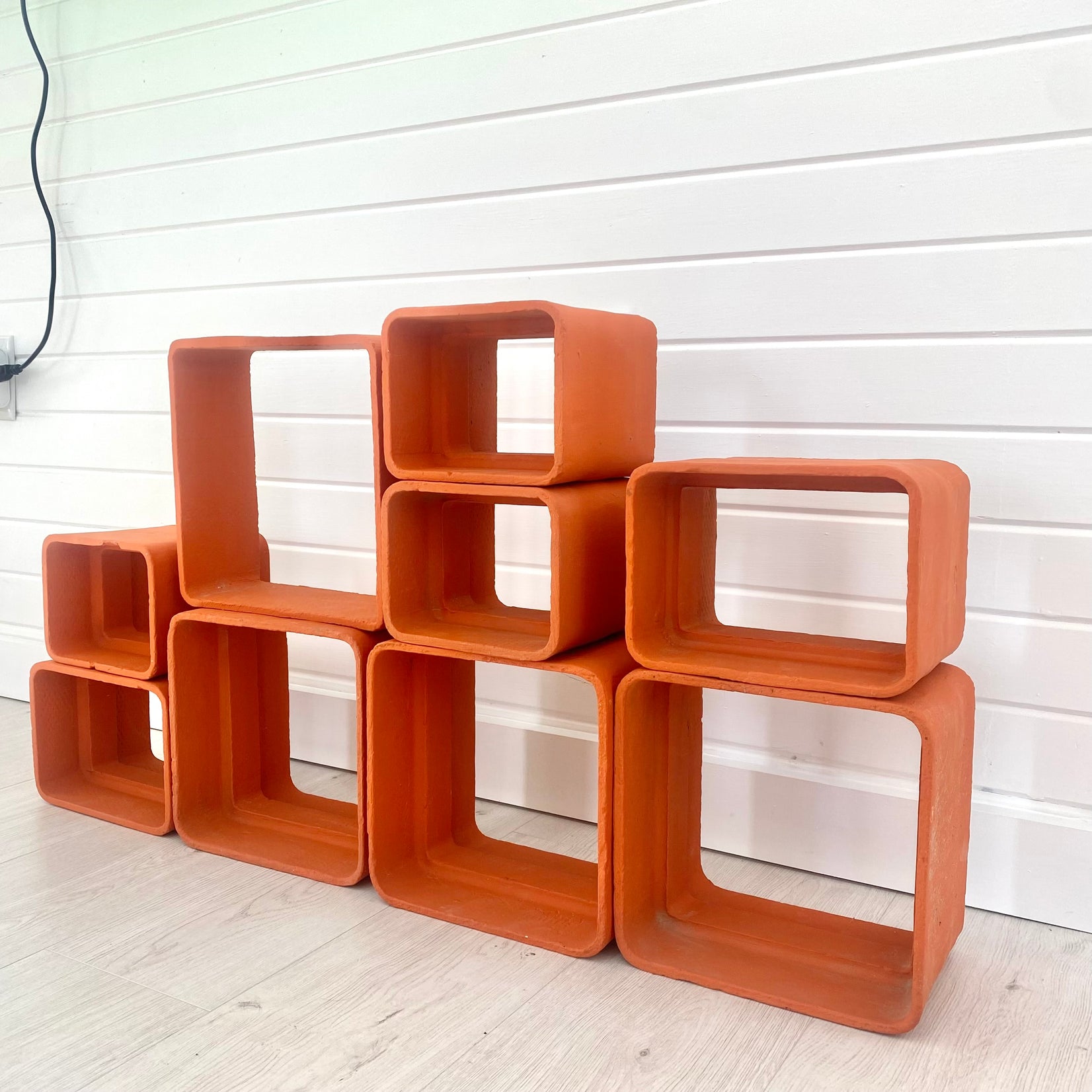 Willy Guhl Orange Concrete Bookcase, 1960s Switzerland