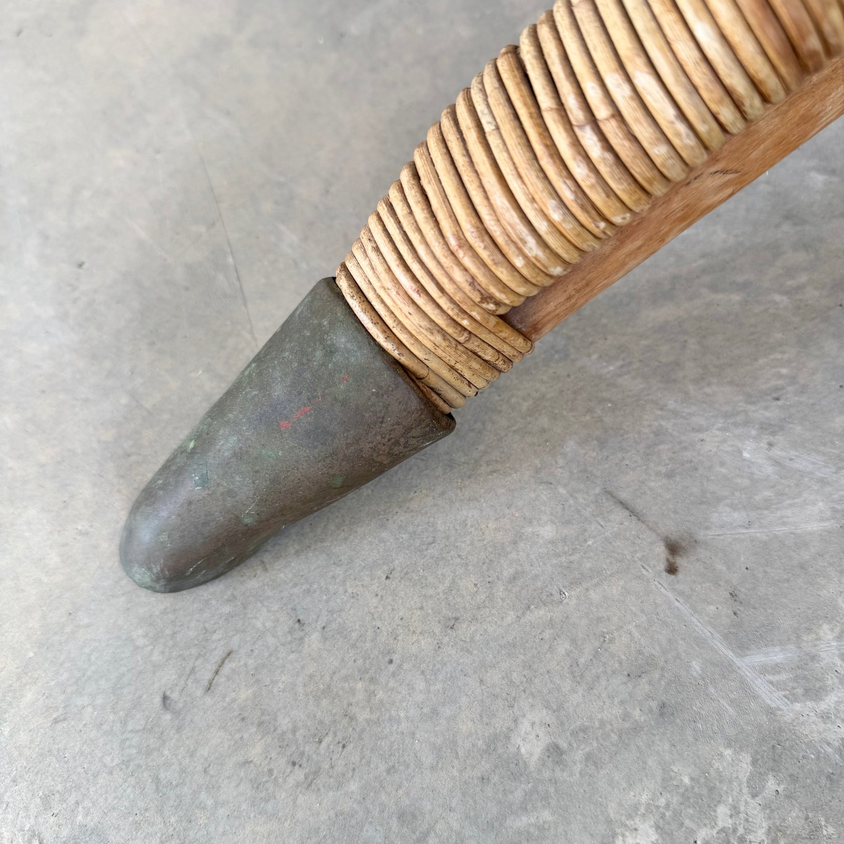 Wicker and Brass Fish Lounger Chair