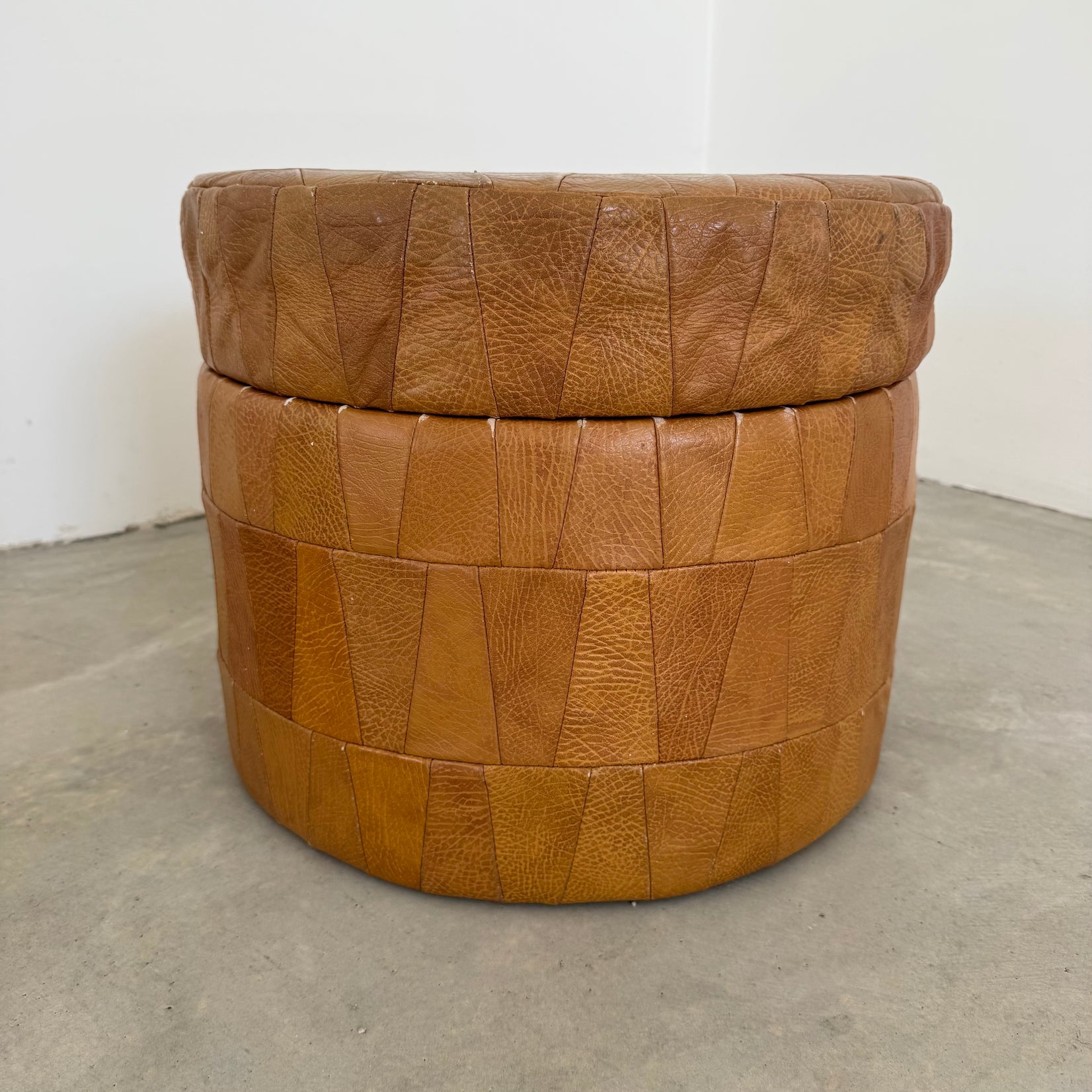 Saddle Leather Patchwork Ottoman