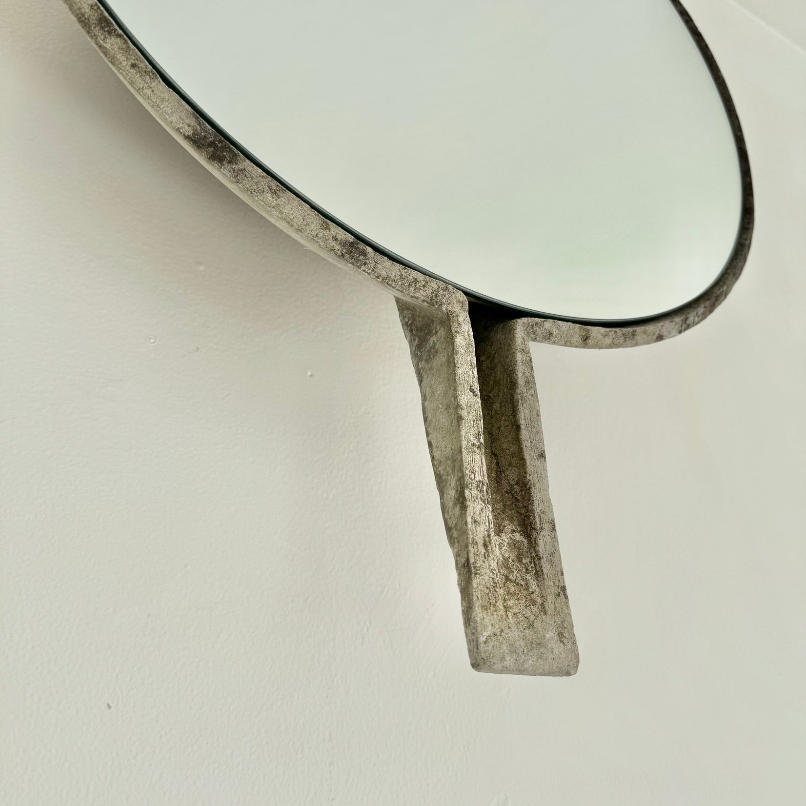 Willy Guhl Concrete Mirror with Spikes, 1960s Switzerland