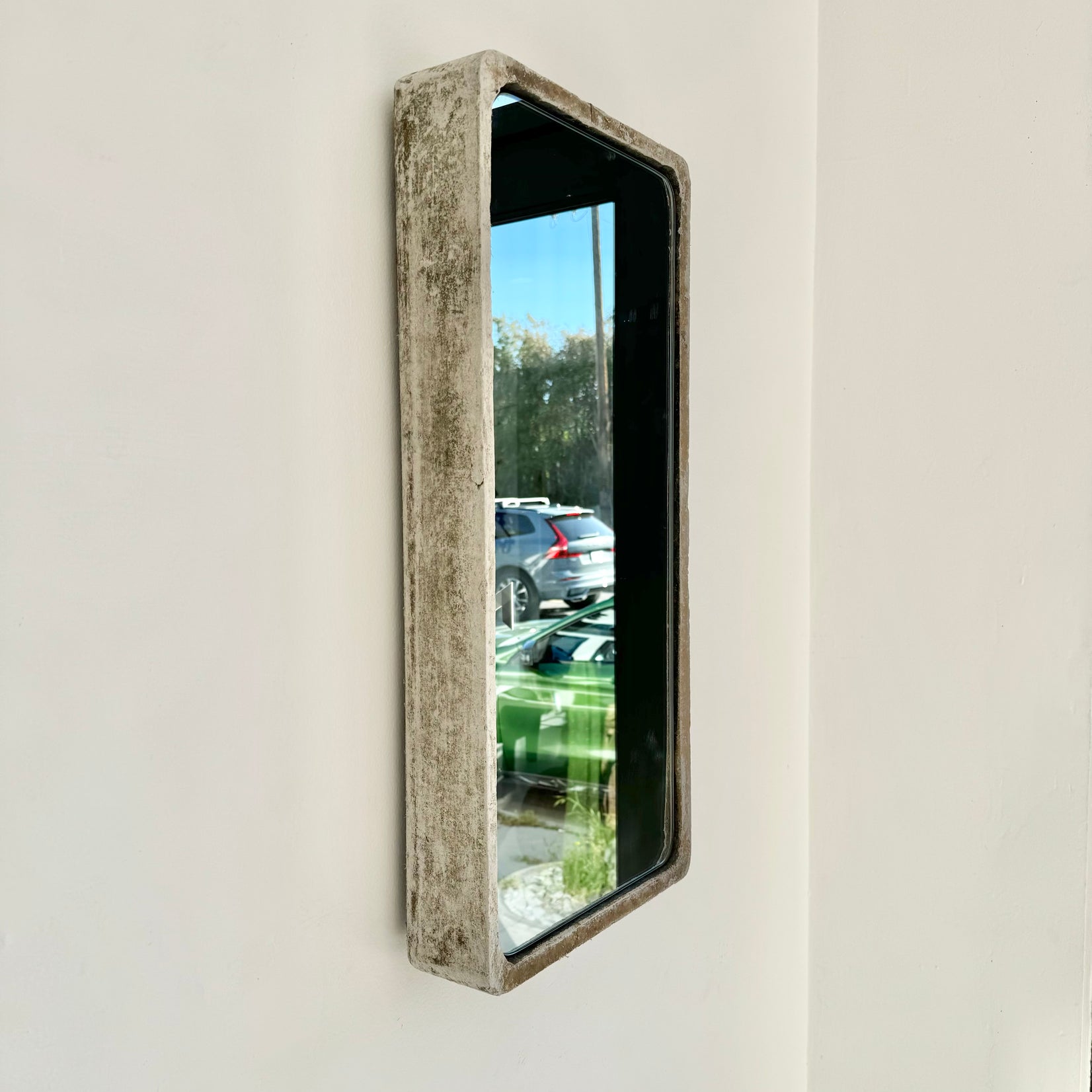 Rectangular Willy Guhl Concrete Mirror, 1960s Switzerland