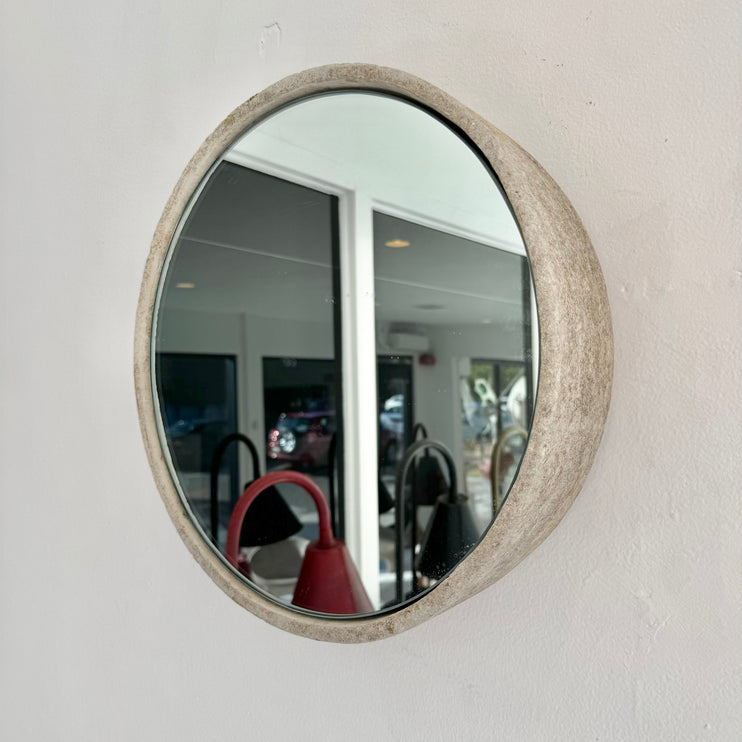 Circular Willy Guhl Concrete Mirror, 1960s Switzerland