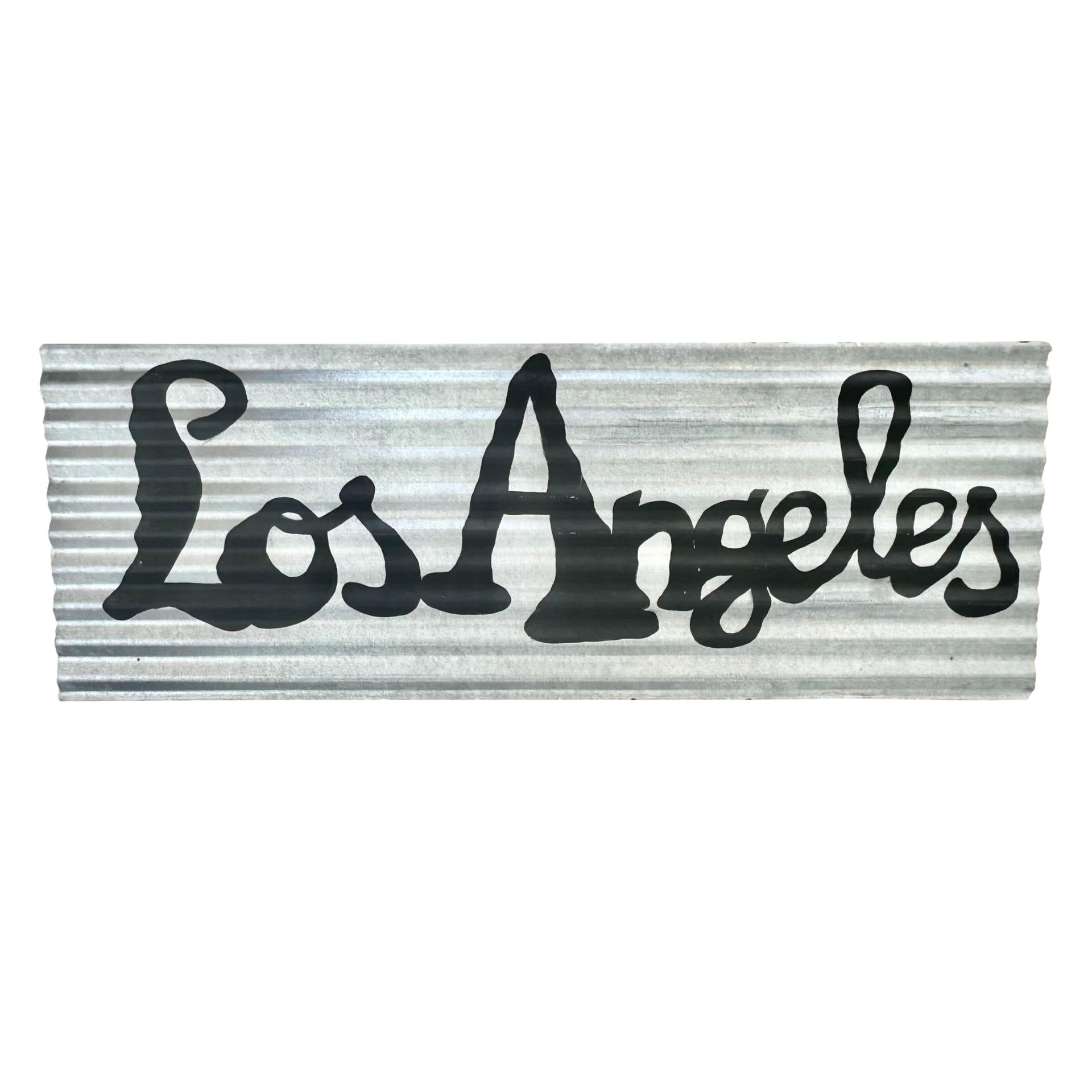 Metal Hand Painted Los Angeles Sign