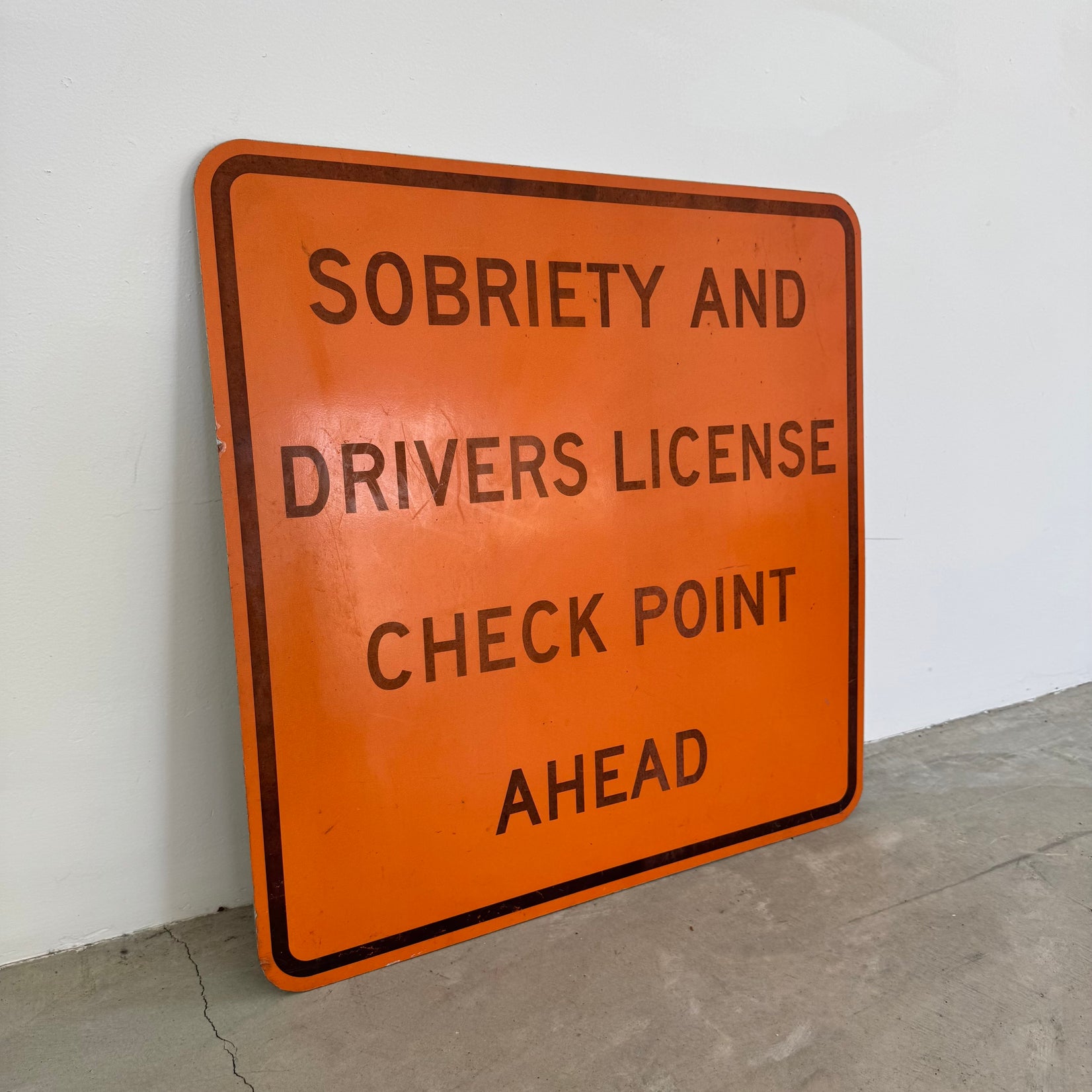 Sobriety Check Road Sign