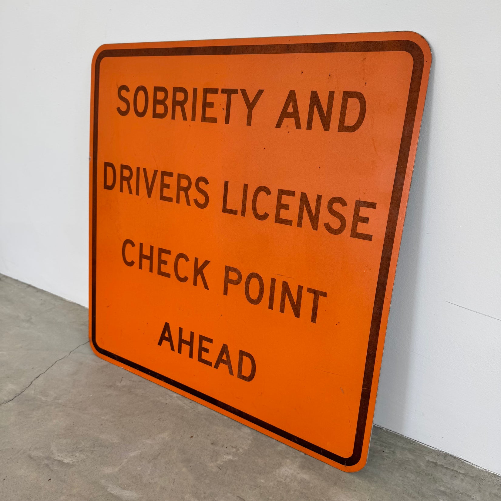 Sobriety Check Road Sign