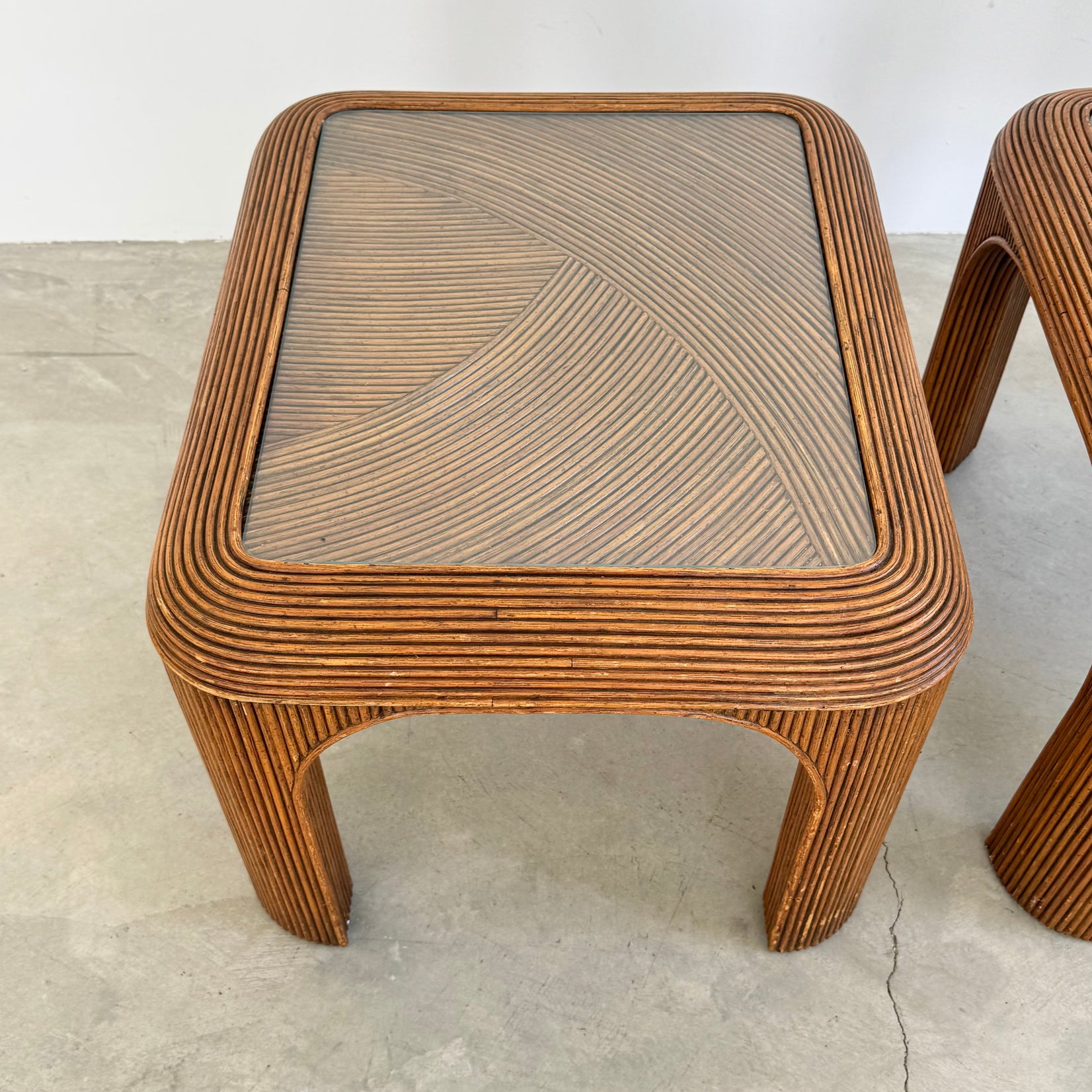 Pair of Pencil Reed Night Side Tables