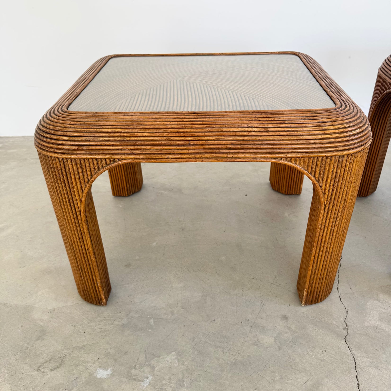 Pair of Pencil Reed Night Side Tables