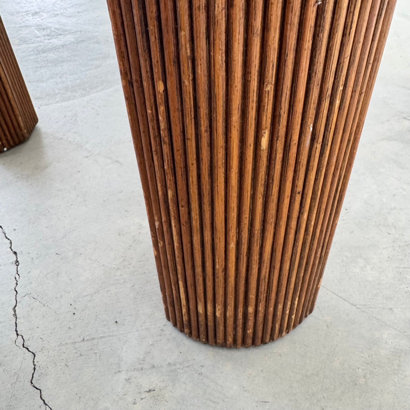 Pair of Pencil Reed Night Side Tables