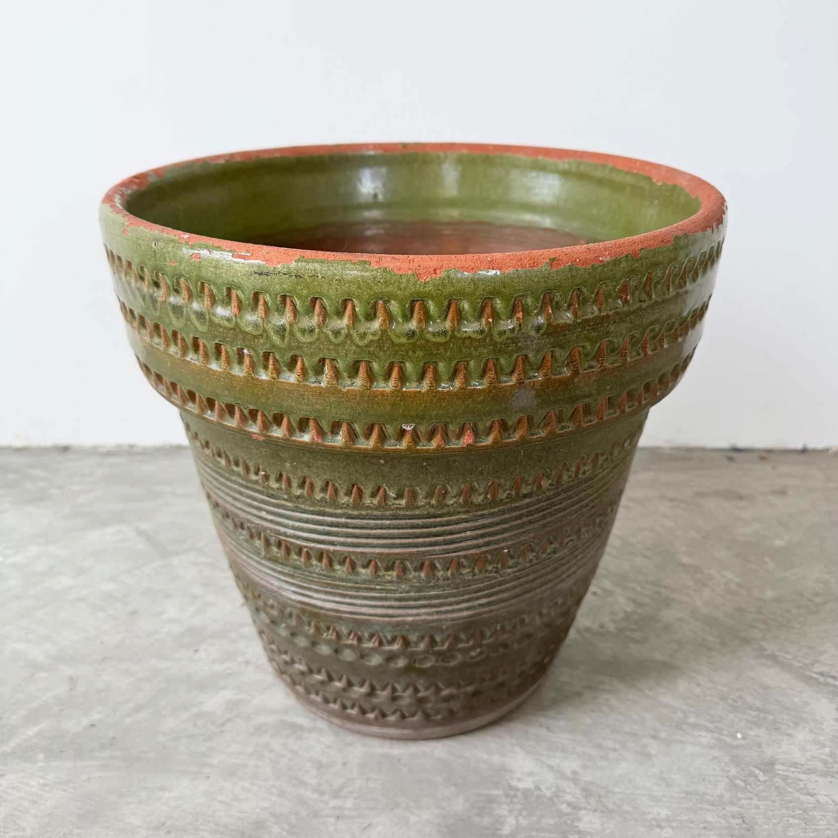 Green Ceramic Glaze Planter