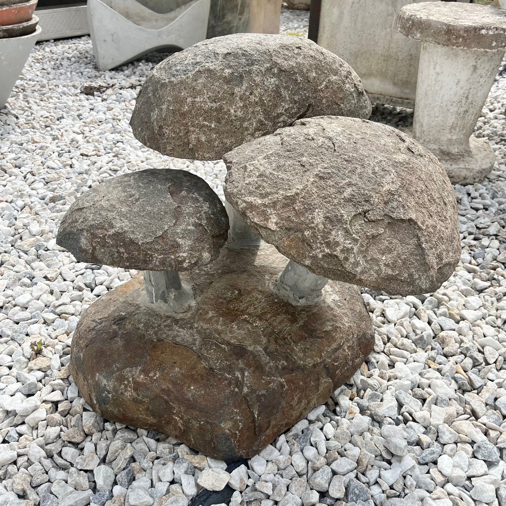 Heavy Sculptural Granite Mushrooms, 1960s France