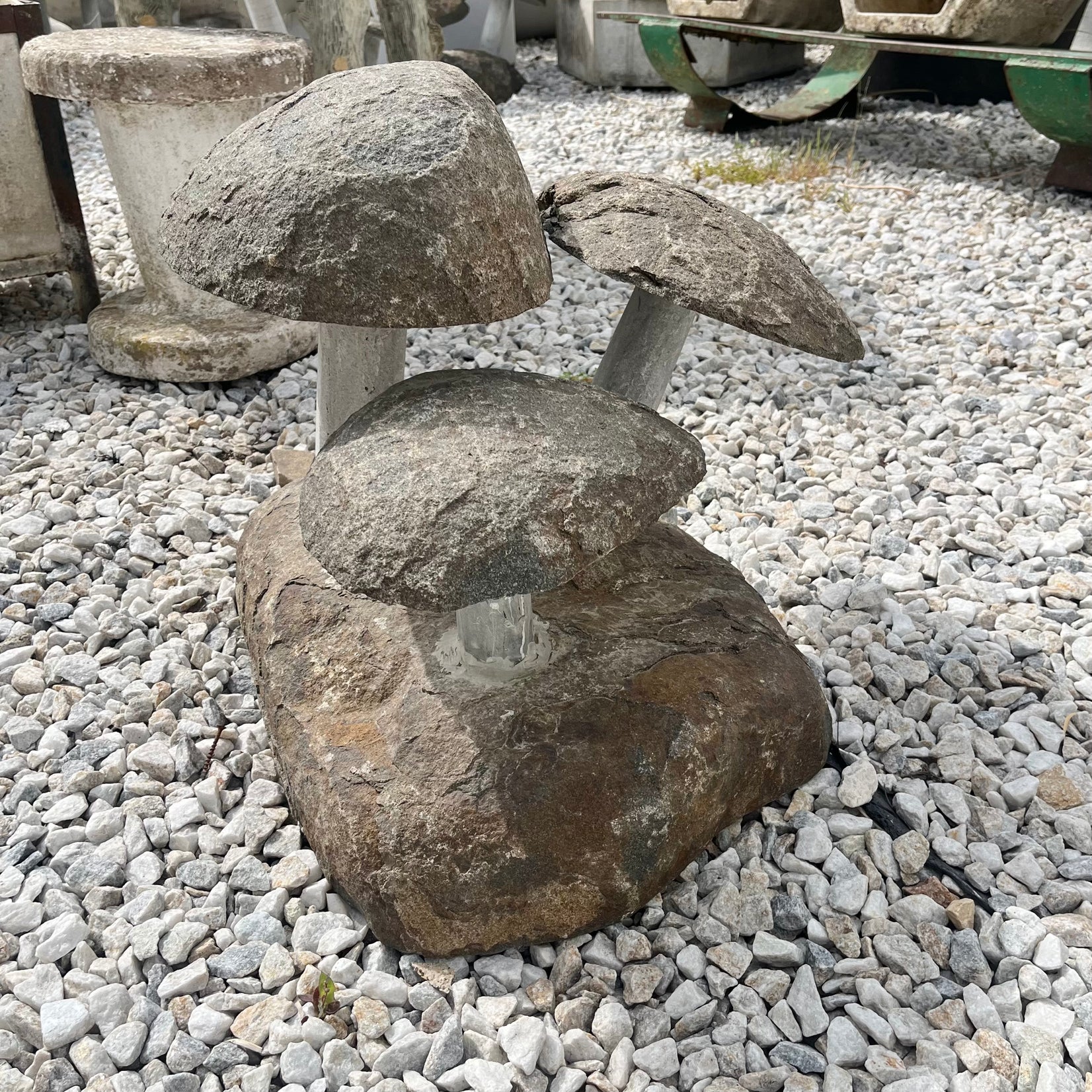 Heavy Sculptural Granite Mushrooms, 1960s France
