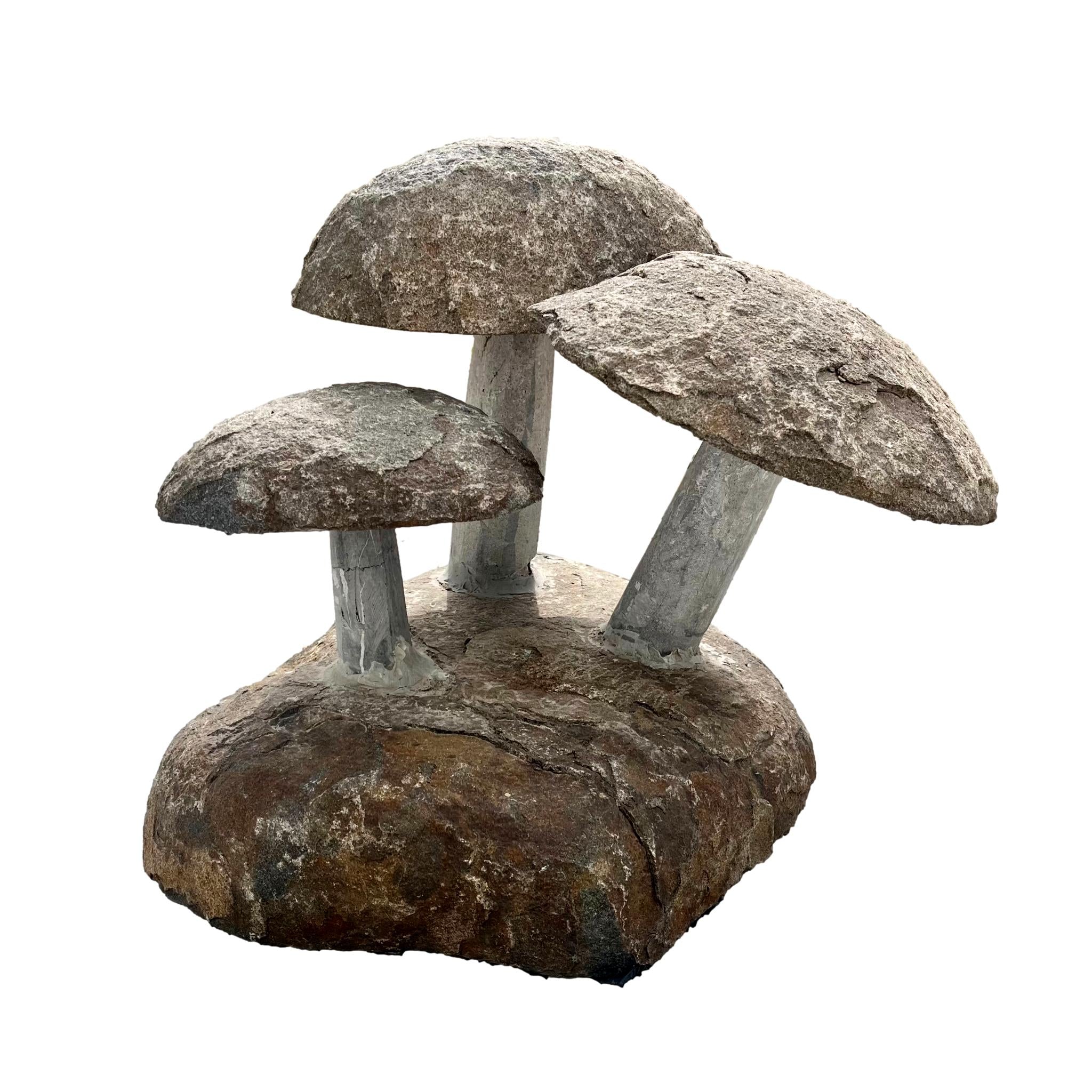 Heavy Sculptural Granite Mushrooms, 1960s France