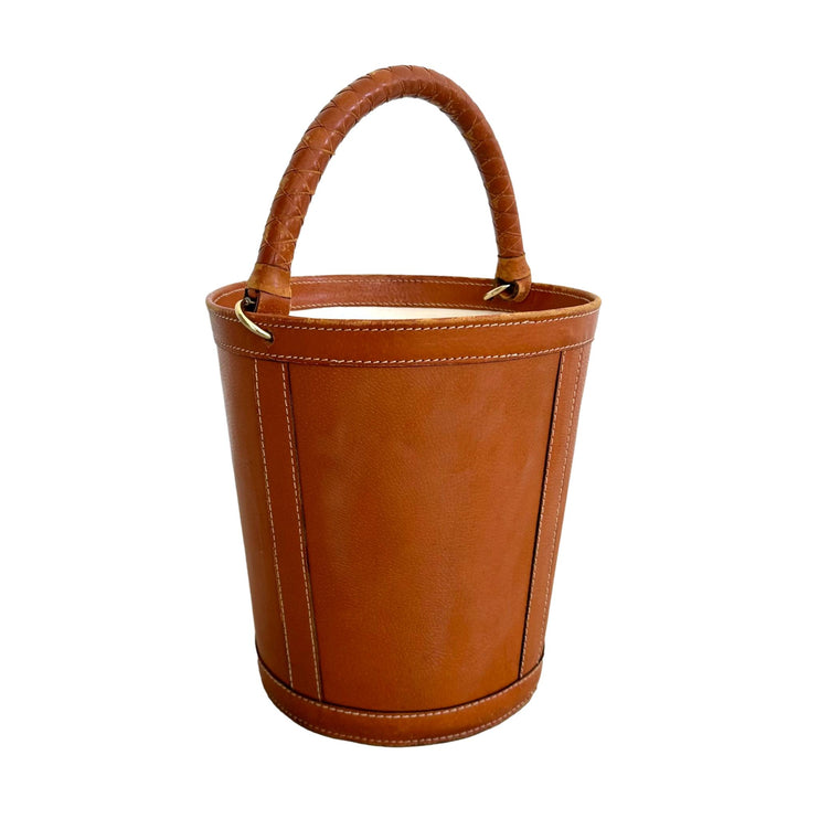 Saddle Leather Waste Basket