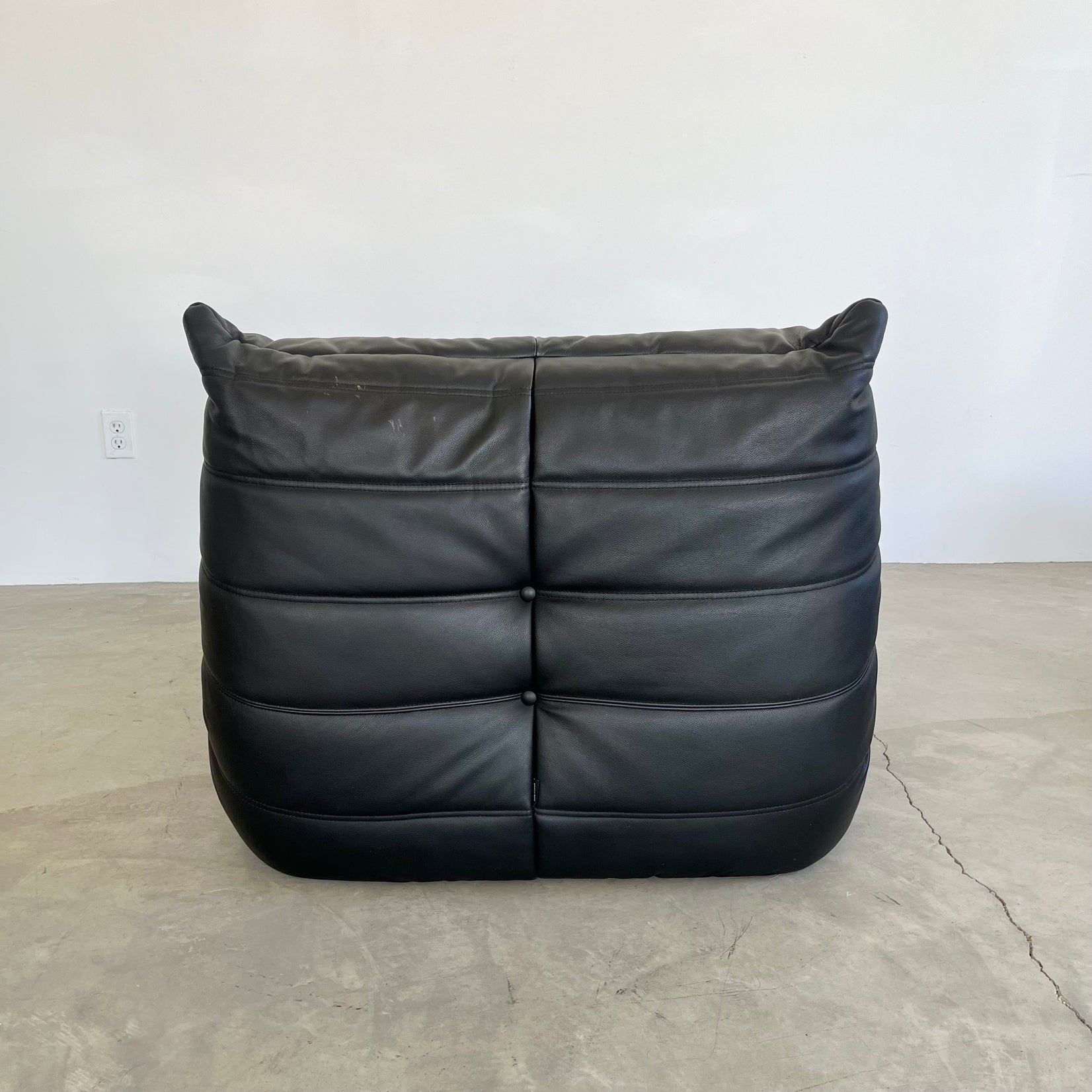 Black leather Fireside Togo Seat