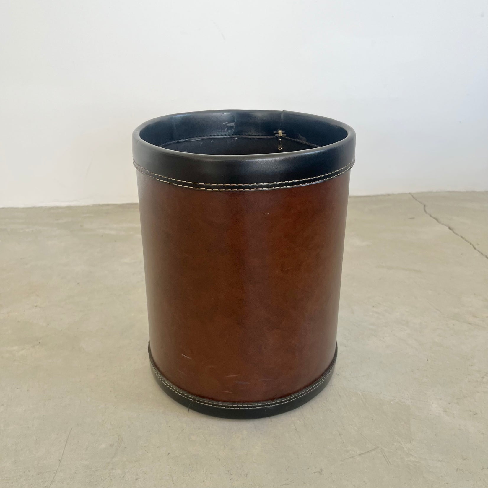 Leather Waste Basket