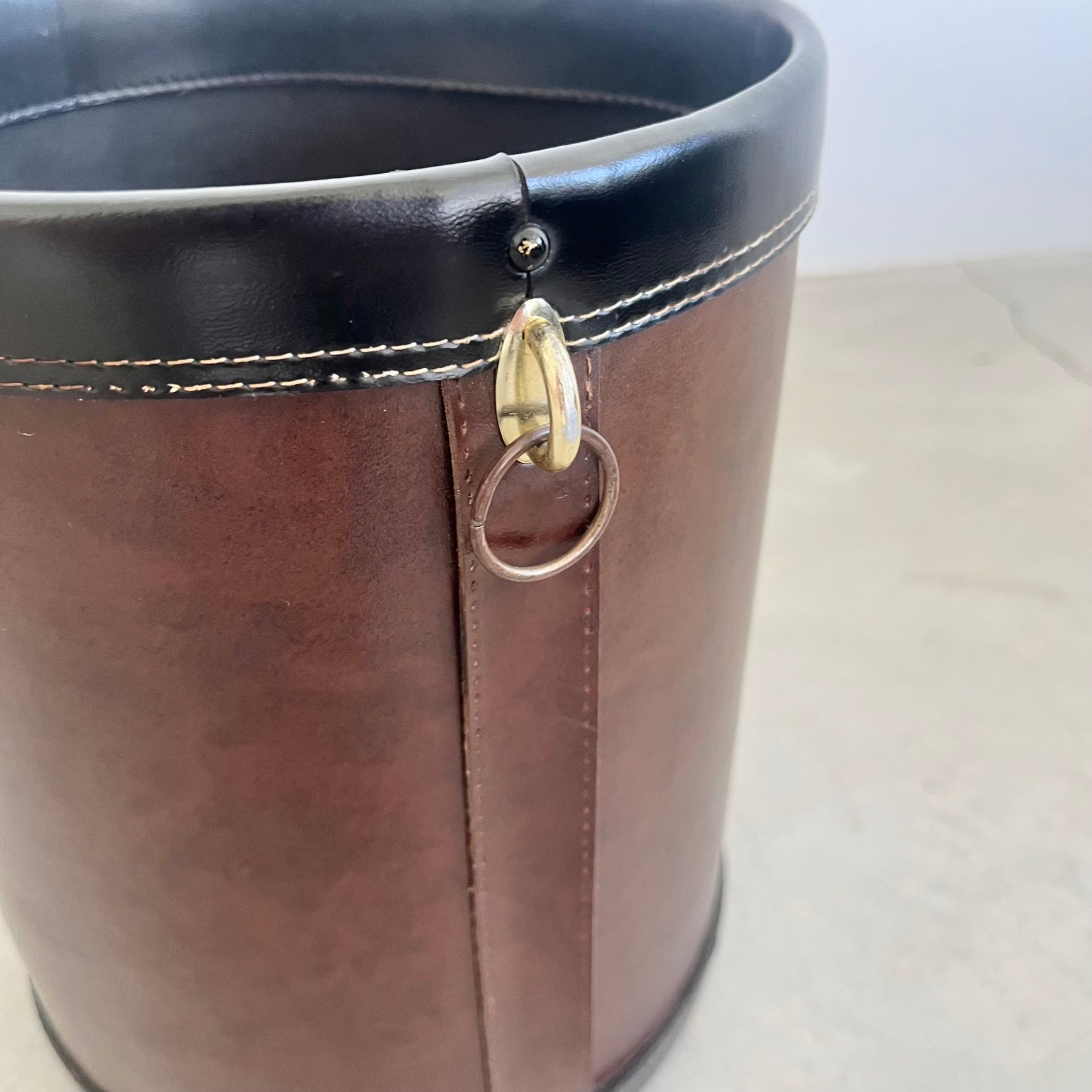 Leather Waste Basket