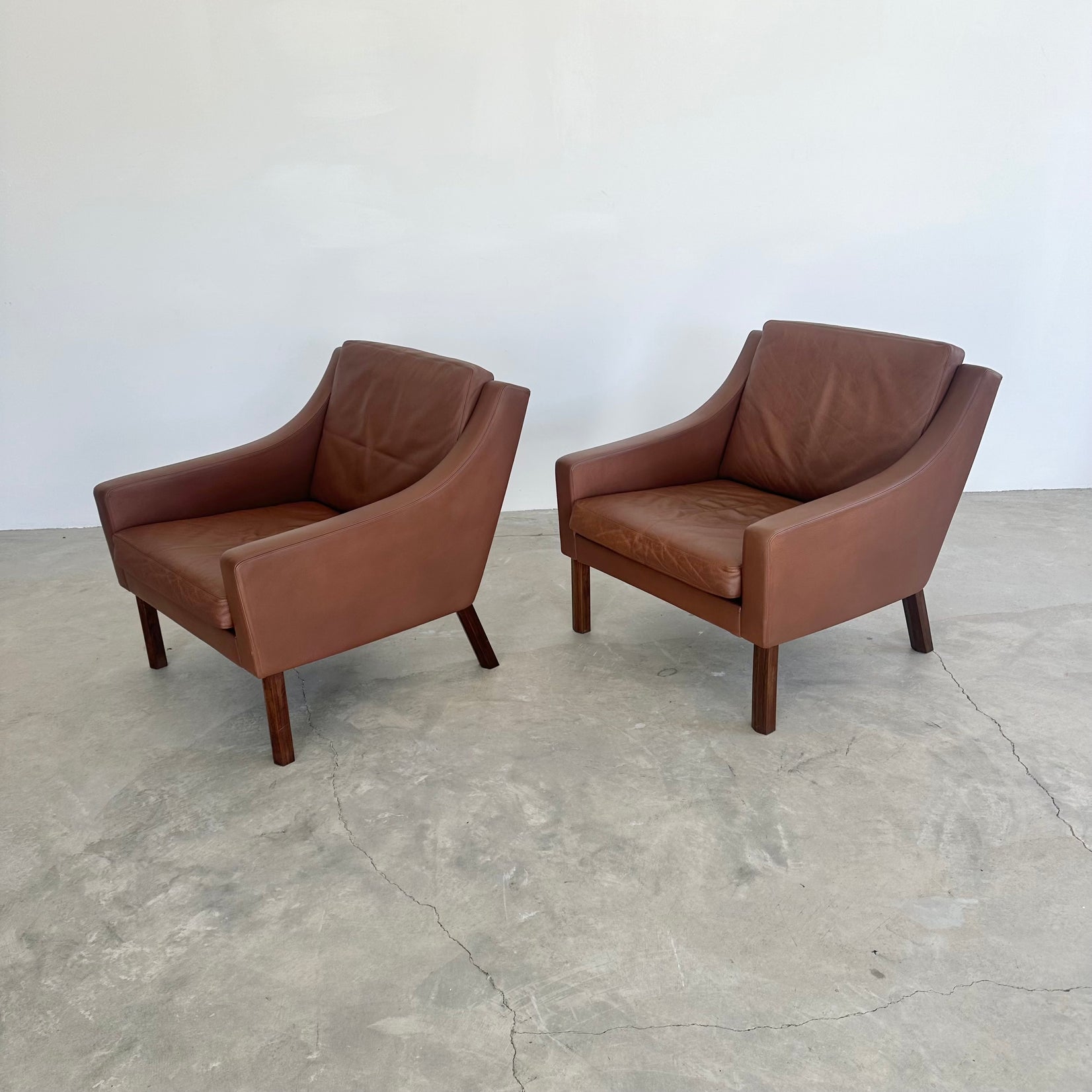 Chocolate Brown Leather Lounge Chairs