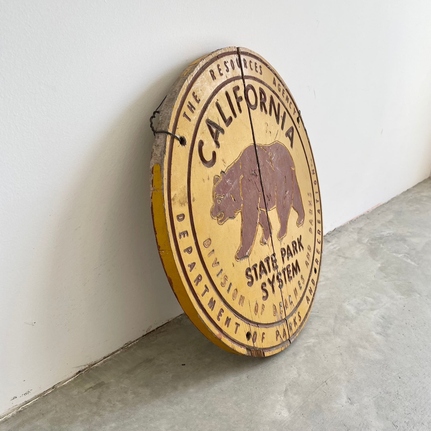 Handmade California State Park System Wooden Sign, circa 1970's