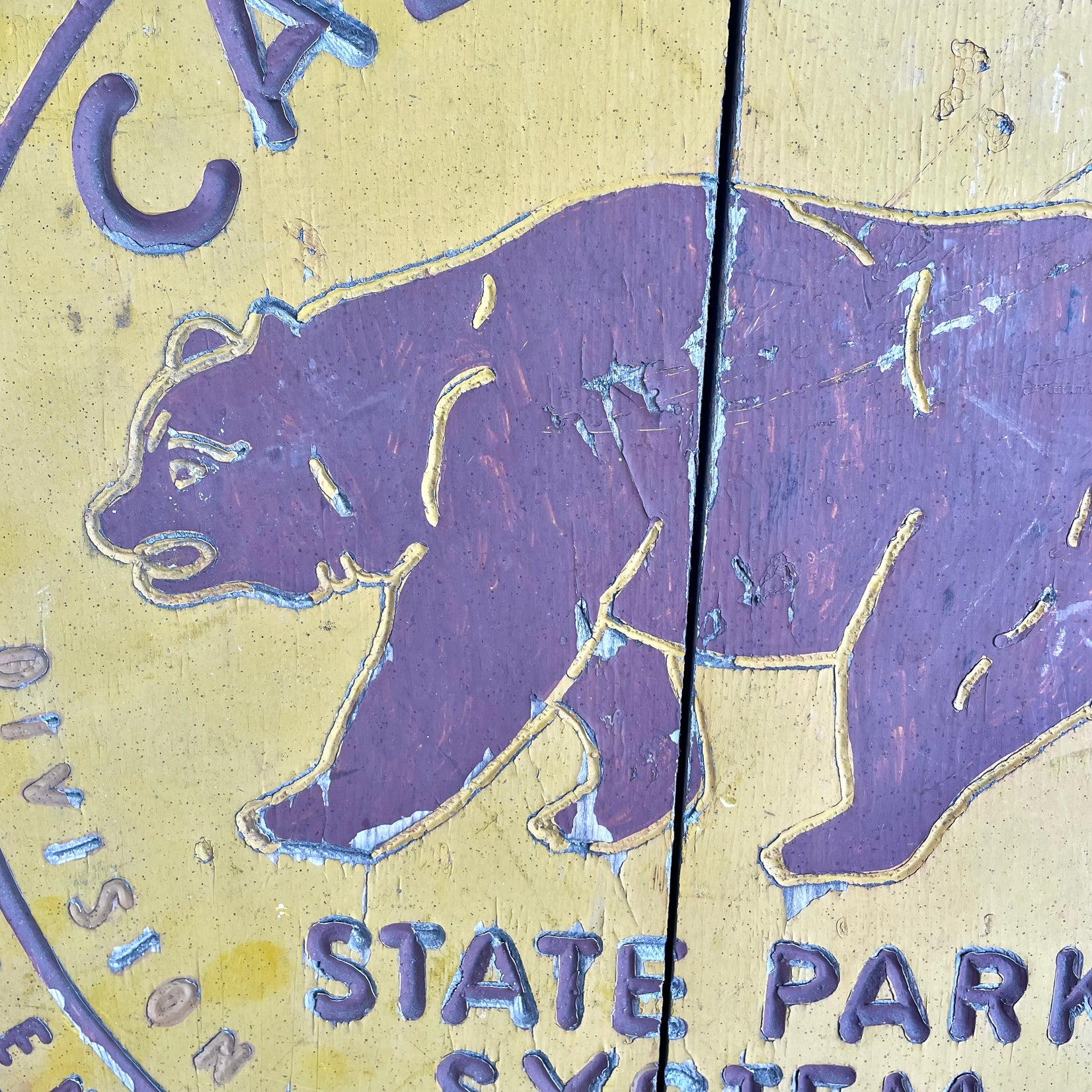 Handmade California State Park System Wooden Sign, circa 1970's