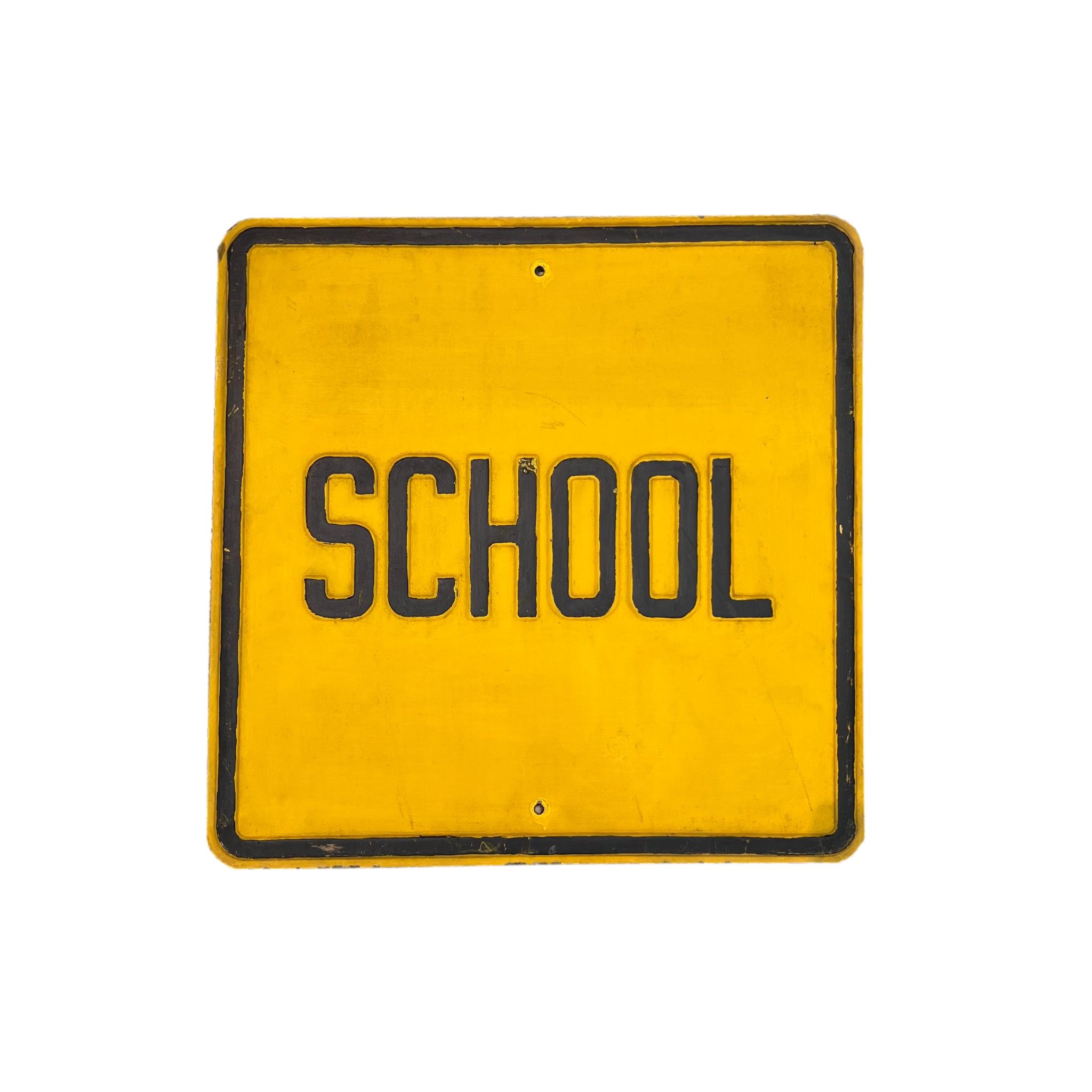 Vintage School Sign, 1960s USA