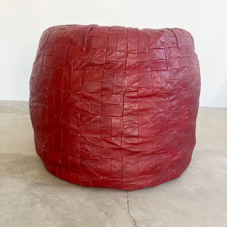 Giant Patchwork Leather Ottomans by De Sede, 1970s Switzerland