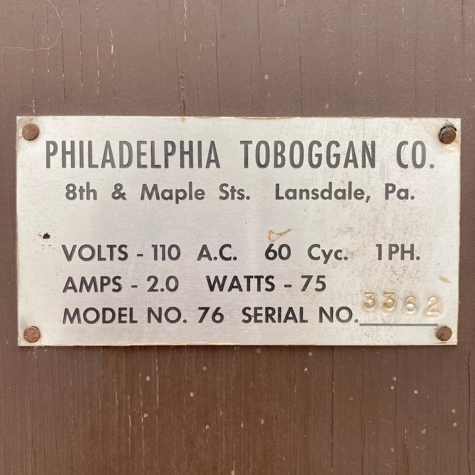 Philadelphia Toboggan Co. Skee Ball Machine, 1950s USA