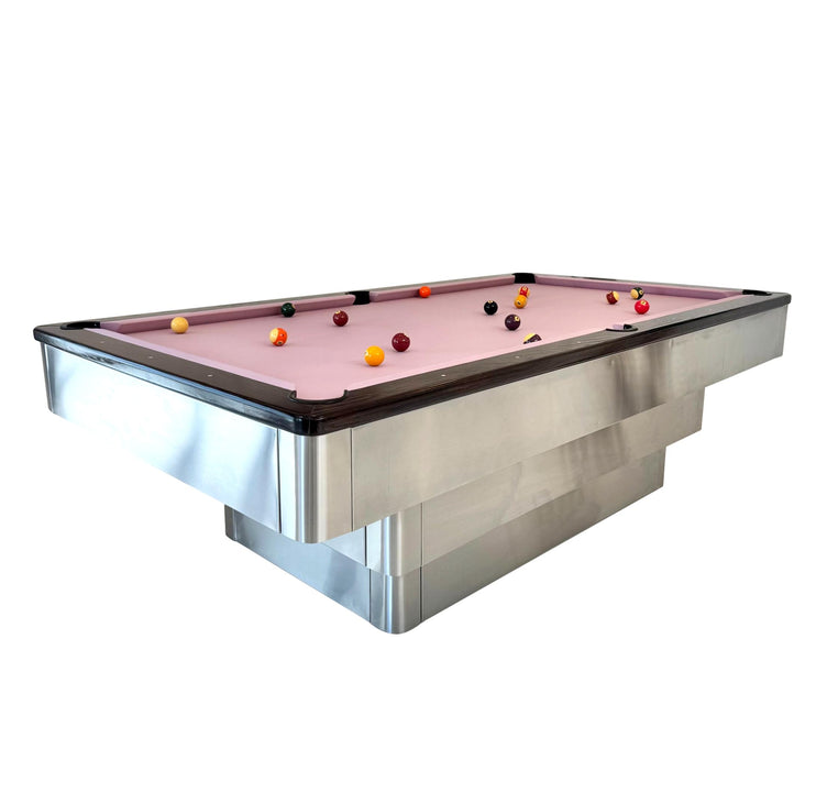 Brushed Aluminum Stacked Level Pool Table