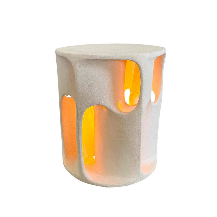 Sculptural Concrete Lamp and Side Table