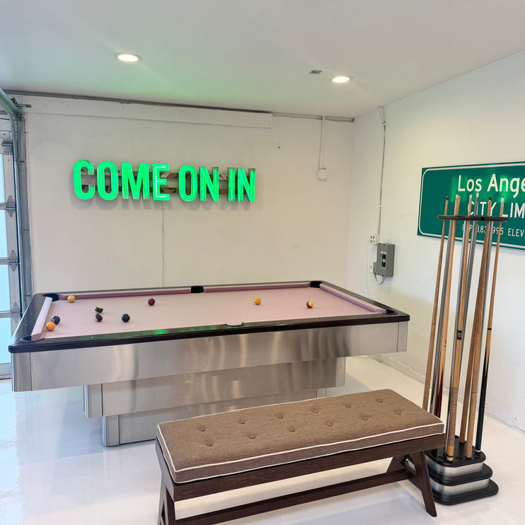 Brushed Aluminum Stacked Level Pool Table