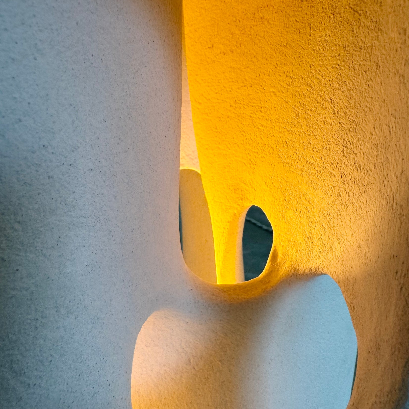Sculptural Concrete Lamp and Side Table