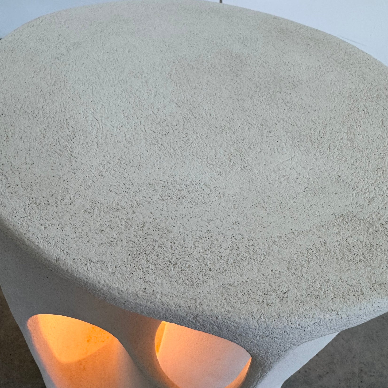 Sculptural Concrete Lamp and Side Table