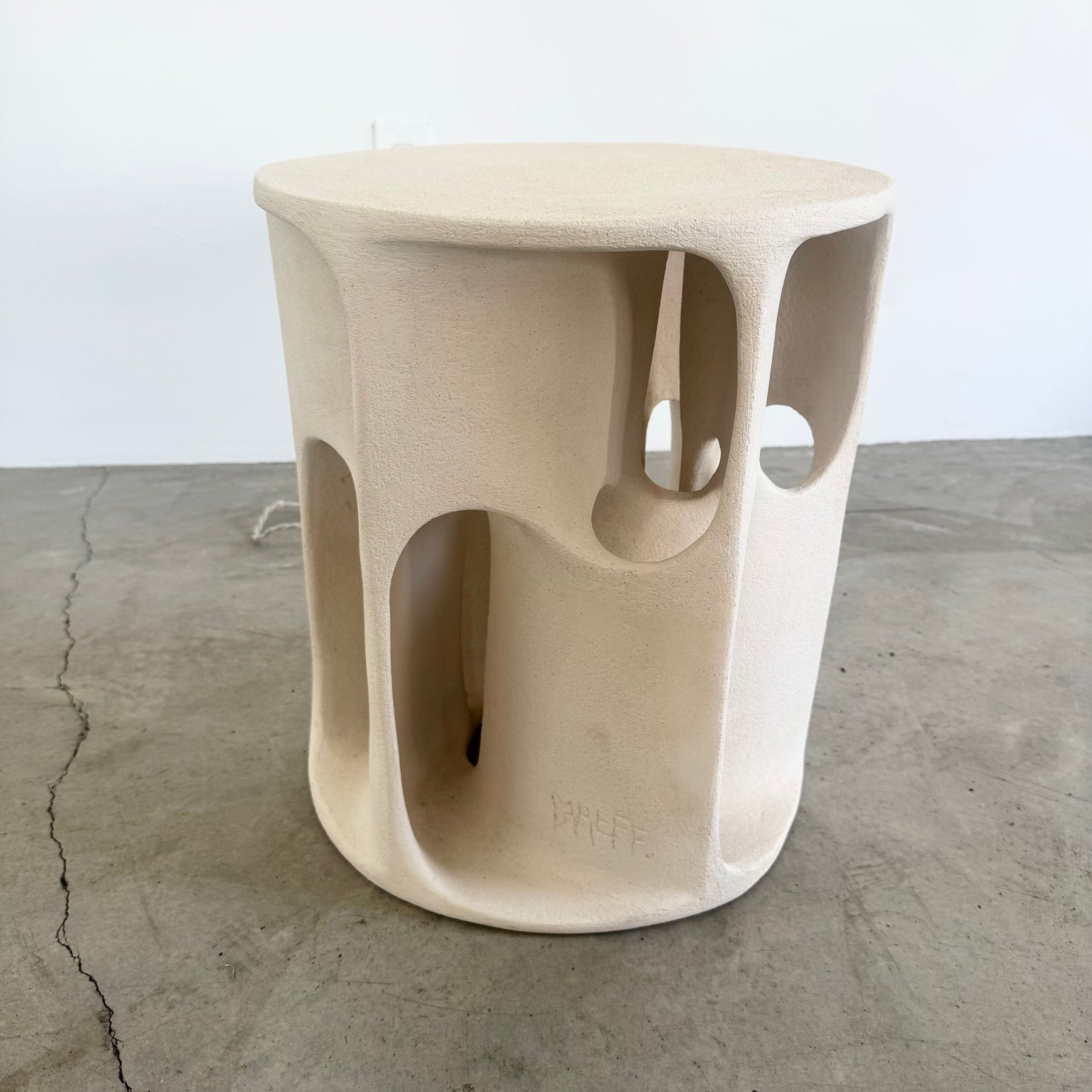 Sculptural Concrete Lamp and Side Table