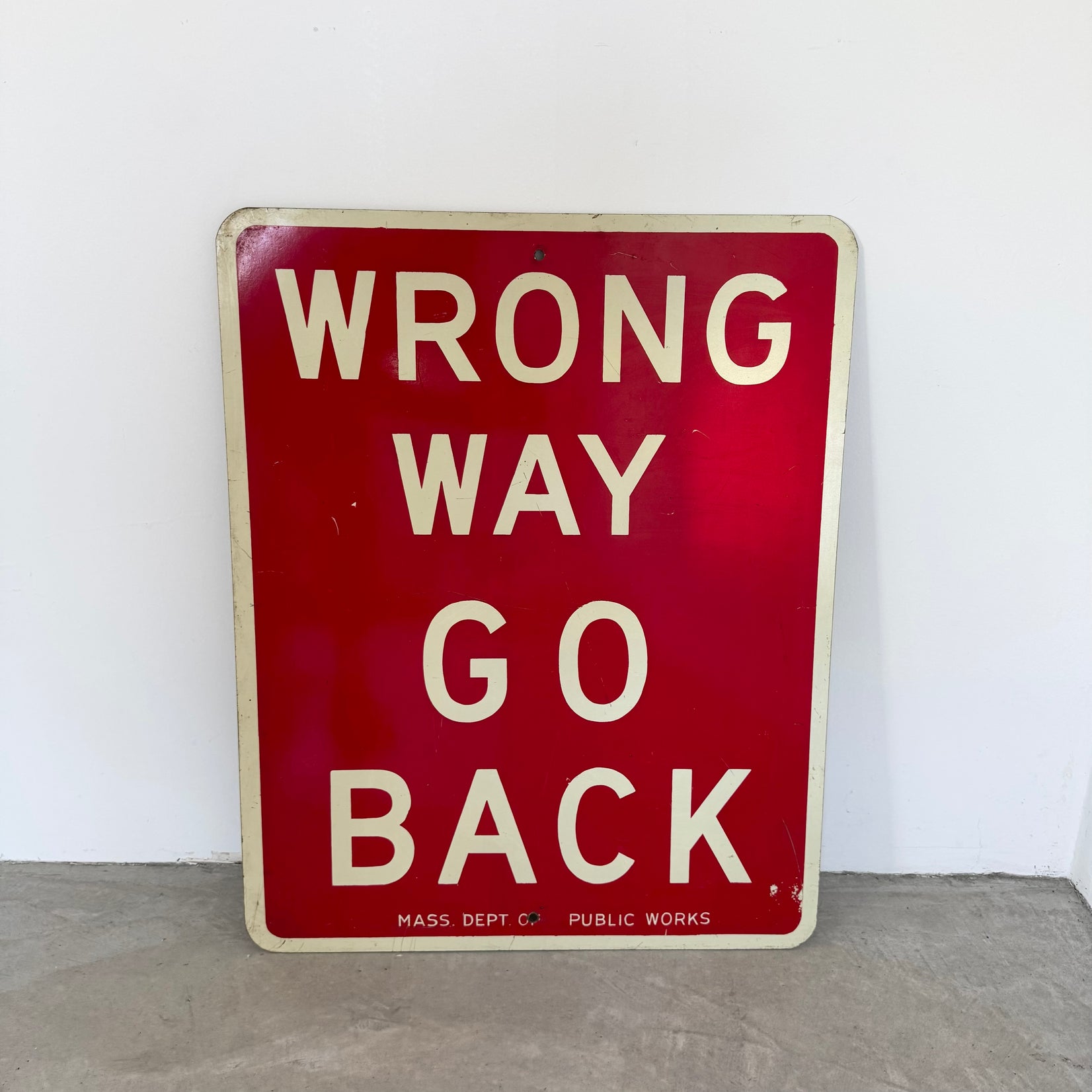 Wrong Way Go Back Metal Street Sign