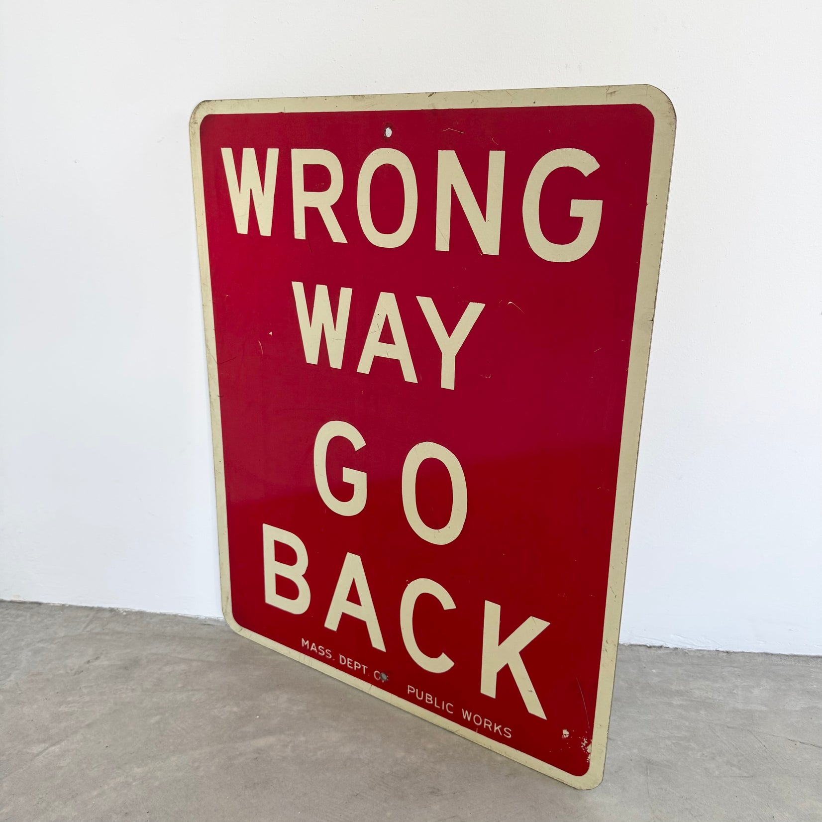 Wrong Way Go Back Metal Street Sign