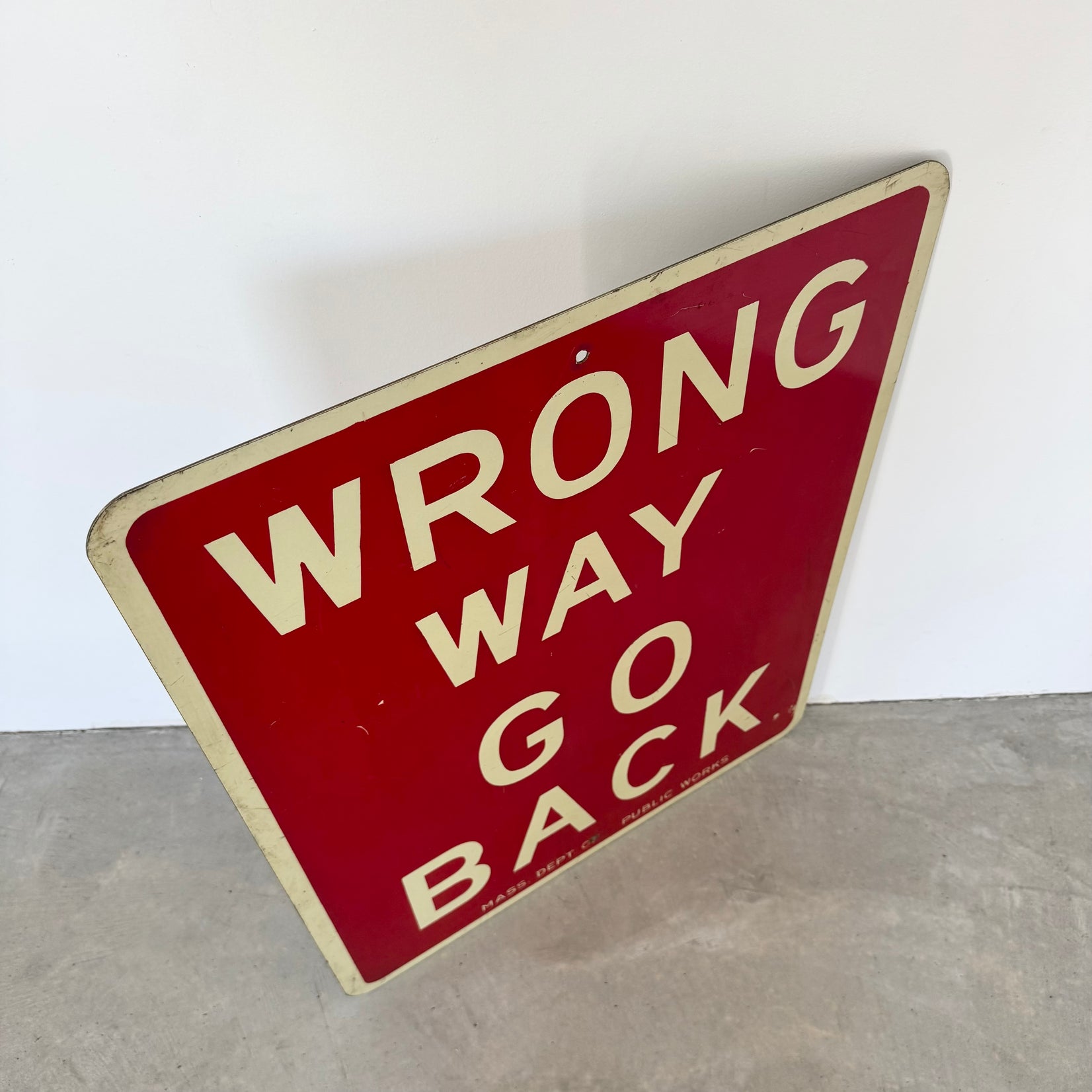 Wrong Way Go Back Metal Street Sign