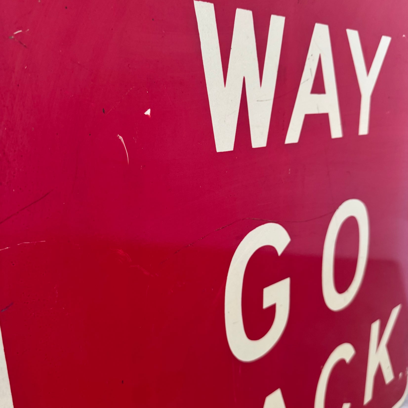Wrong Way Go Back Metal Street Sign