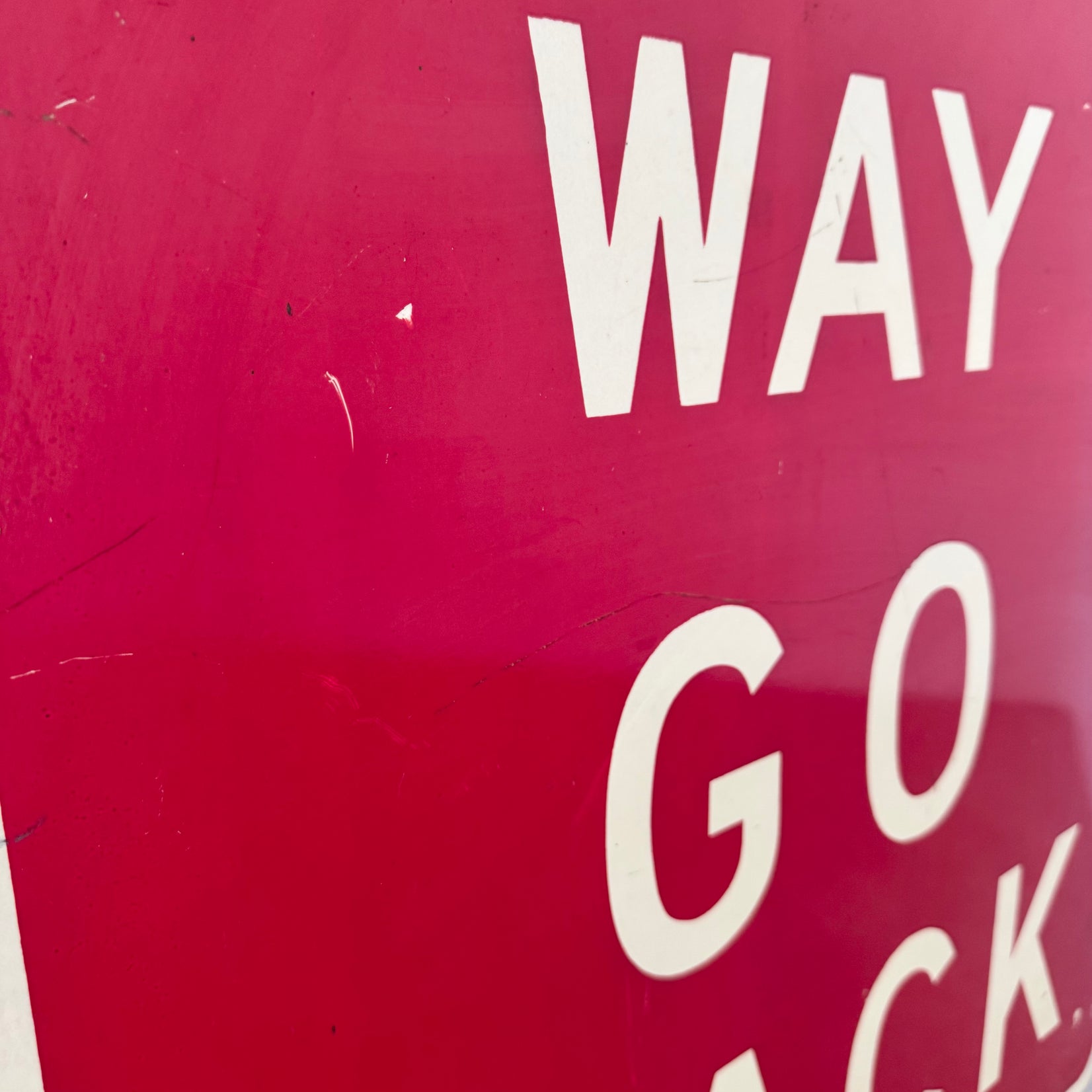 Wrong Way Go Back Metal Street Sign