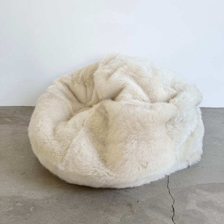 White Shearling Beanbag