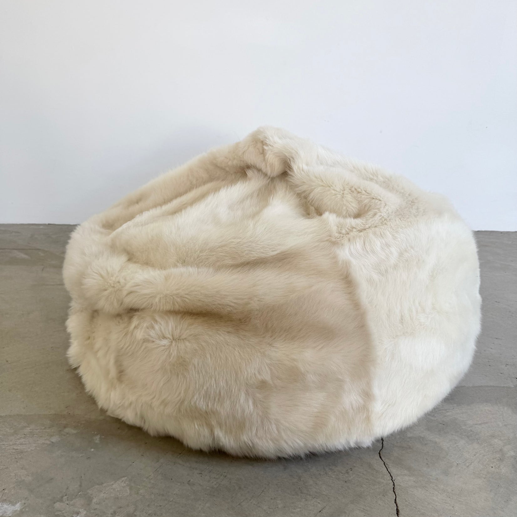 White Shearling Beanbag