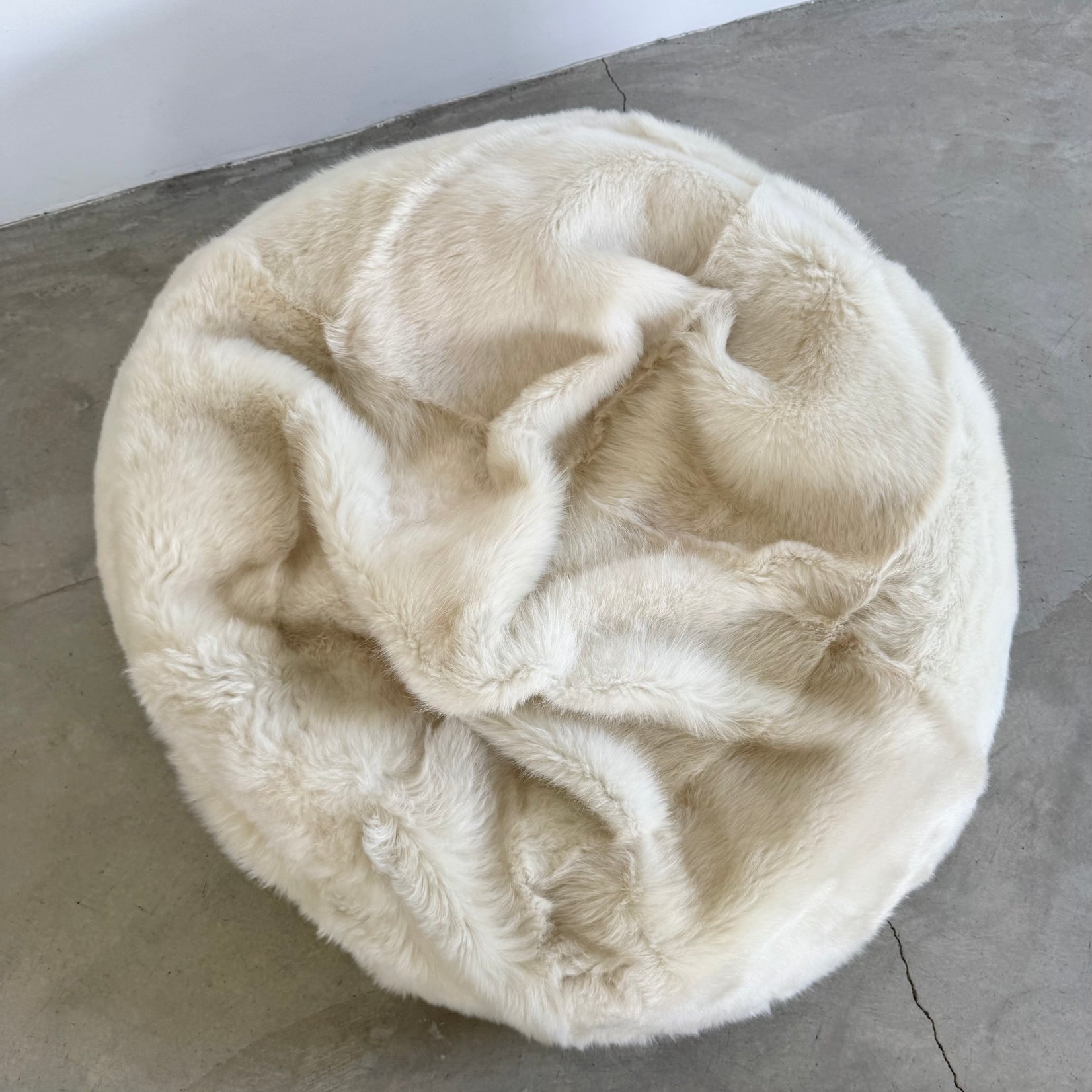 White Shearling Beanbag