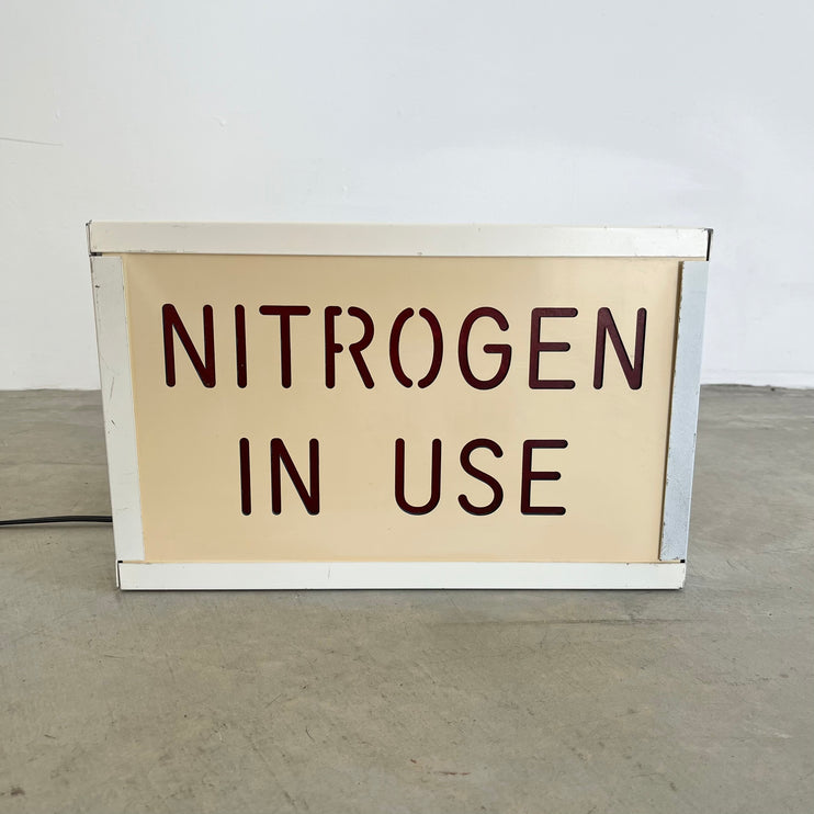 'Nitrogen In Use' Illuminated Sign