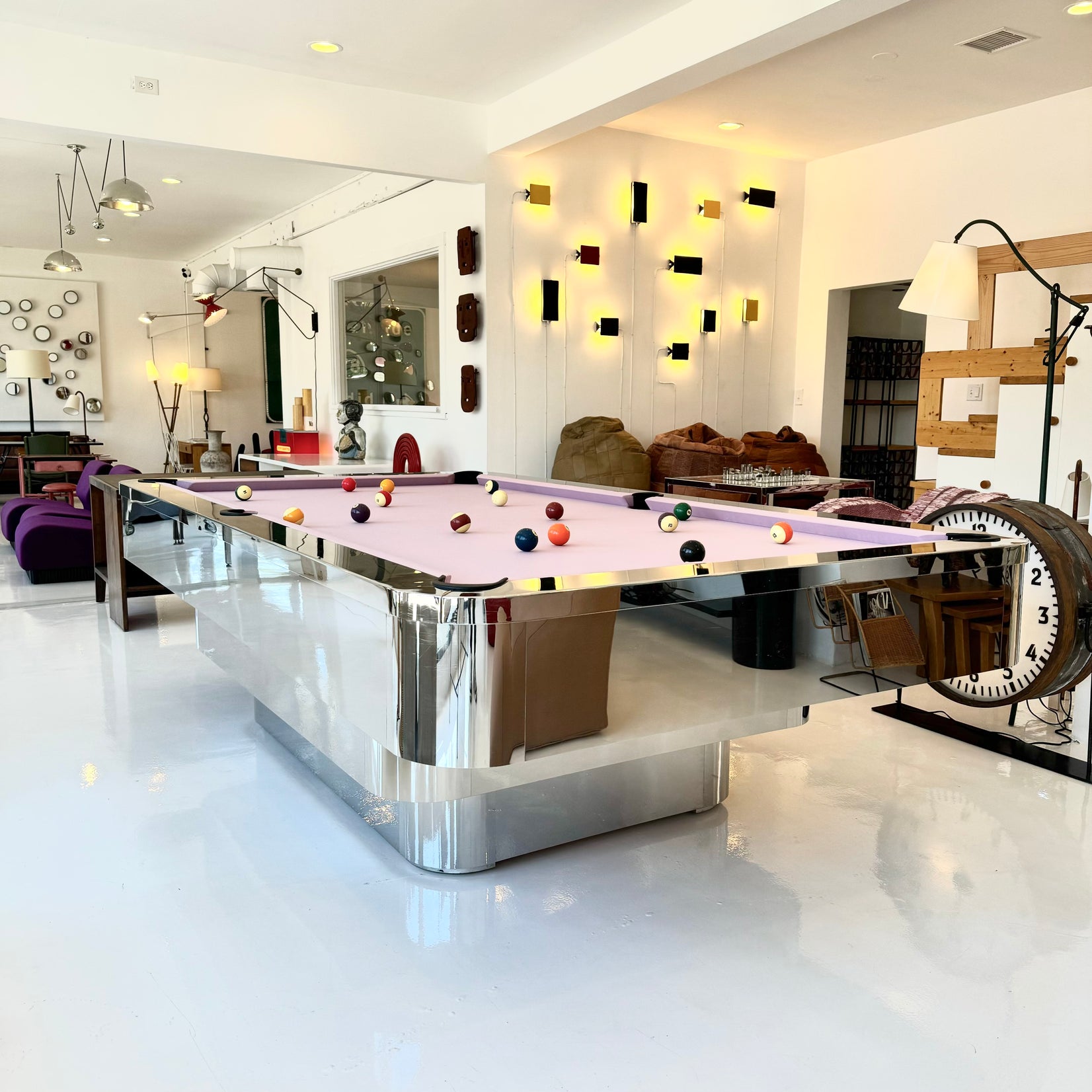 Custom Polished Chrome Pool Table by Merit