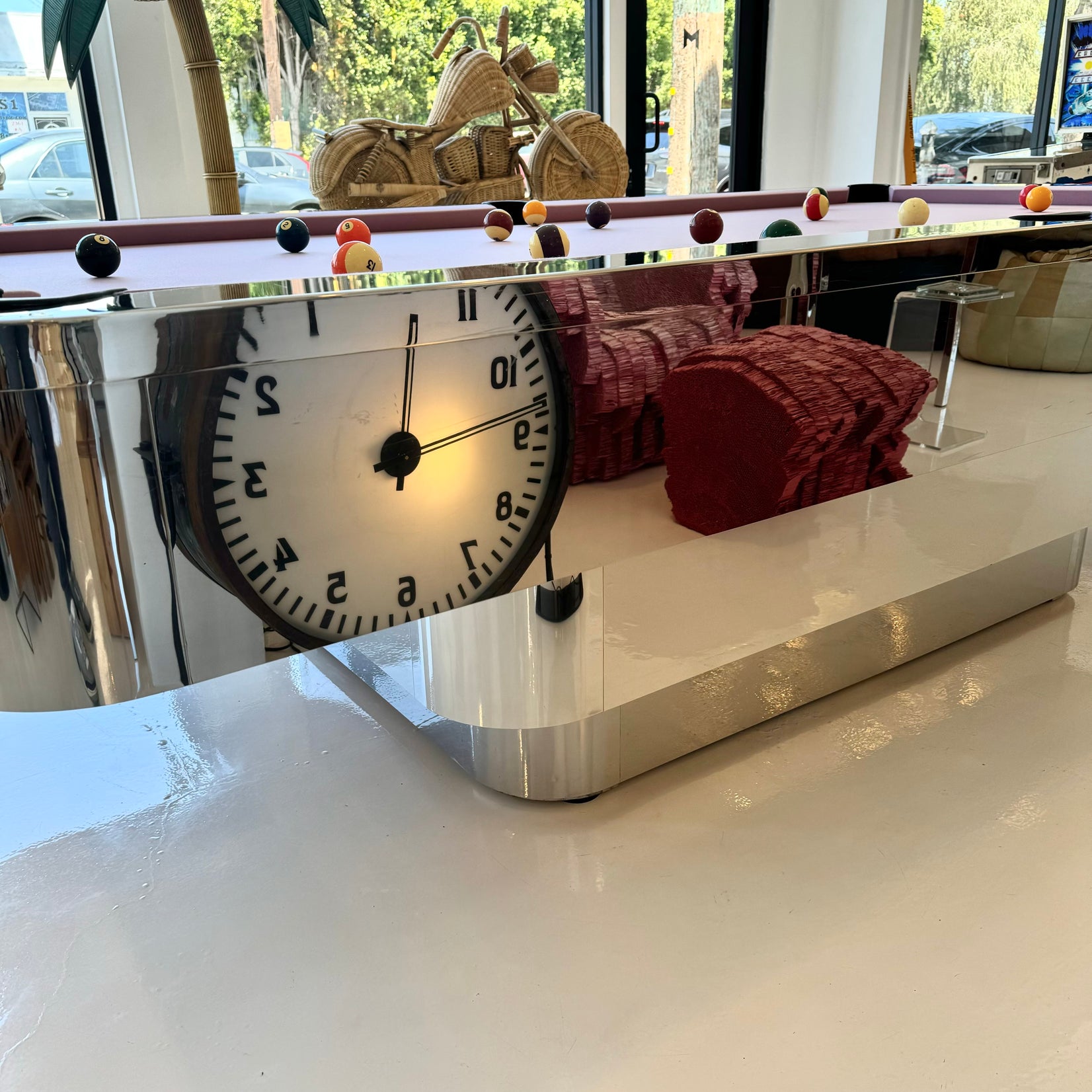 Custom Polished Chrome Pool Table by Merit