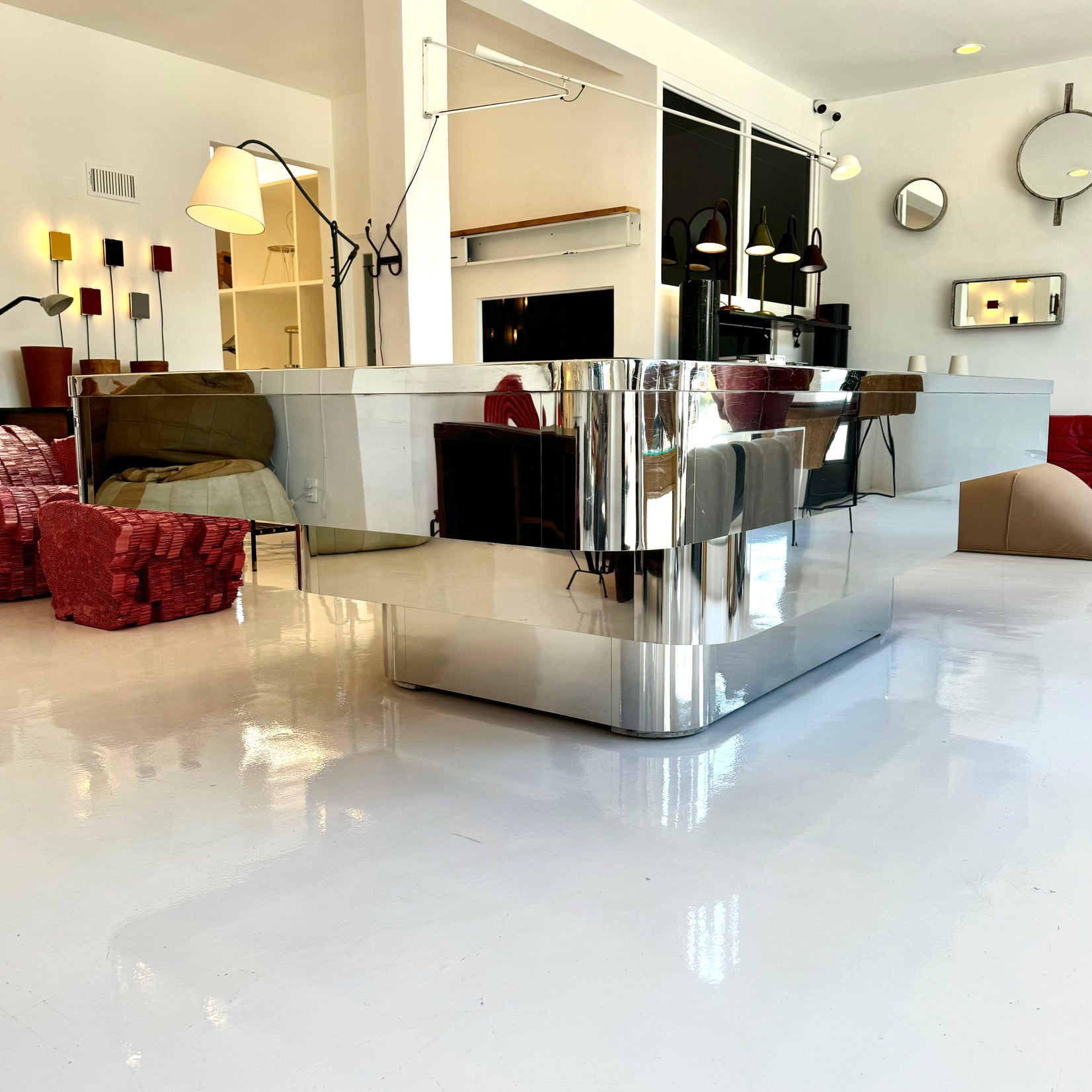 Custom Polished Chrome Pool Table by Merit