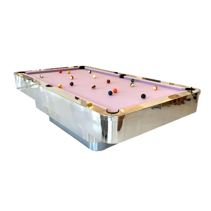 Custom Polished Chrome Pool Table by Merit
