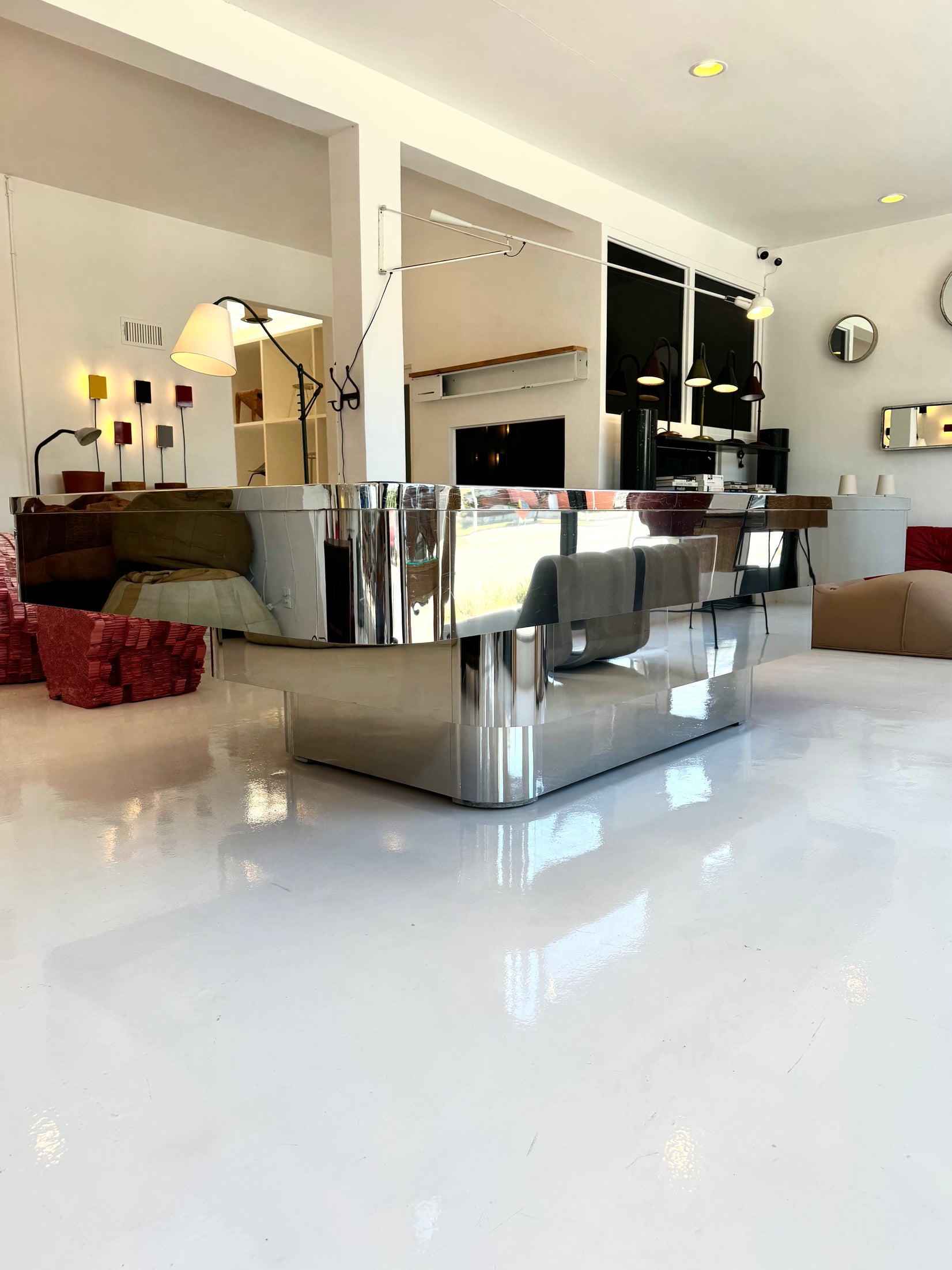 Custom Polished Chrome Pool Table by Merit