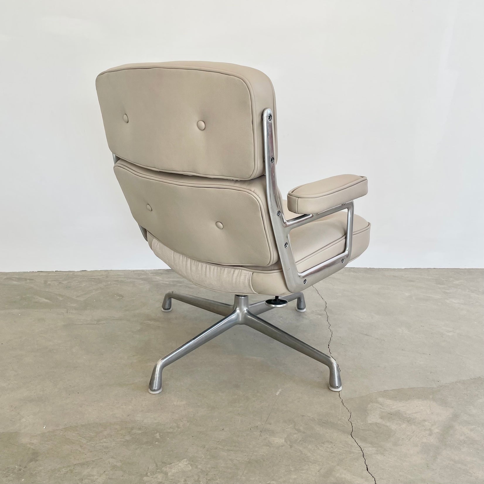 Eames Time Life Chair in Grey Leather for Herman Miller, 1980s