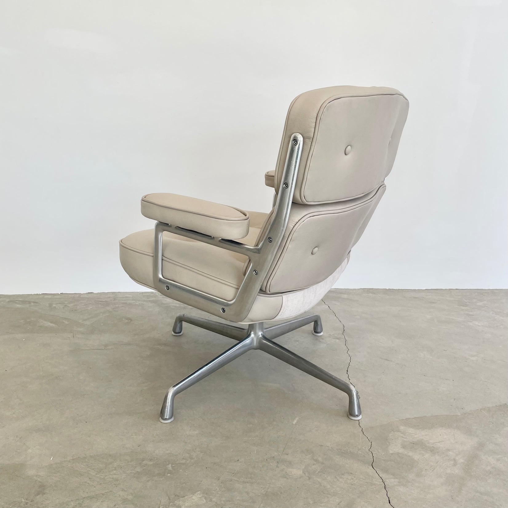 Eames Time Life Chair in Grey Leather for Herman Miller, 1980s